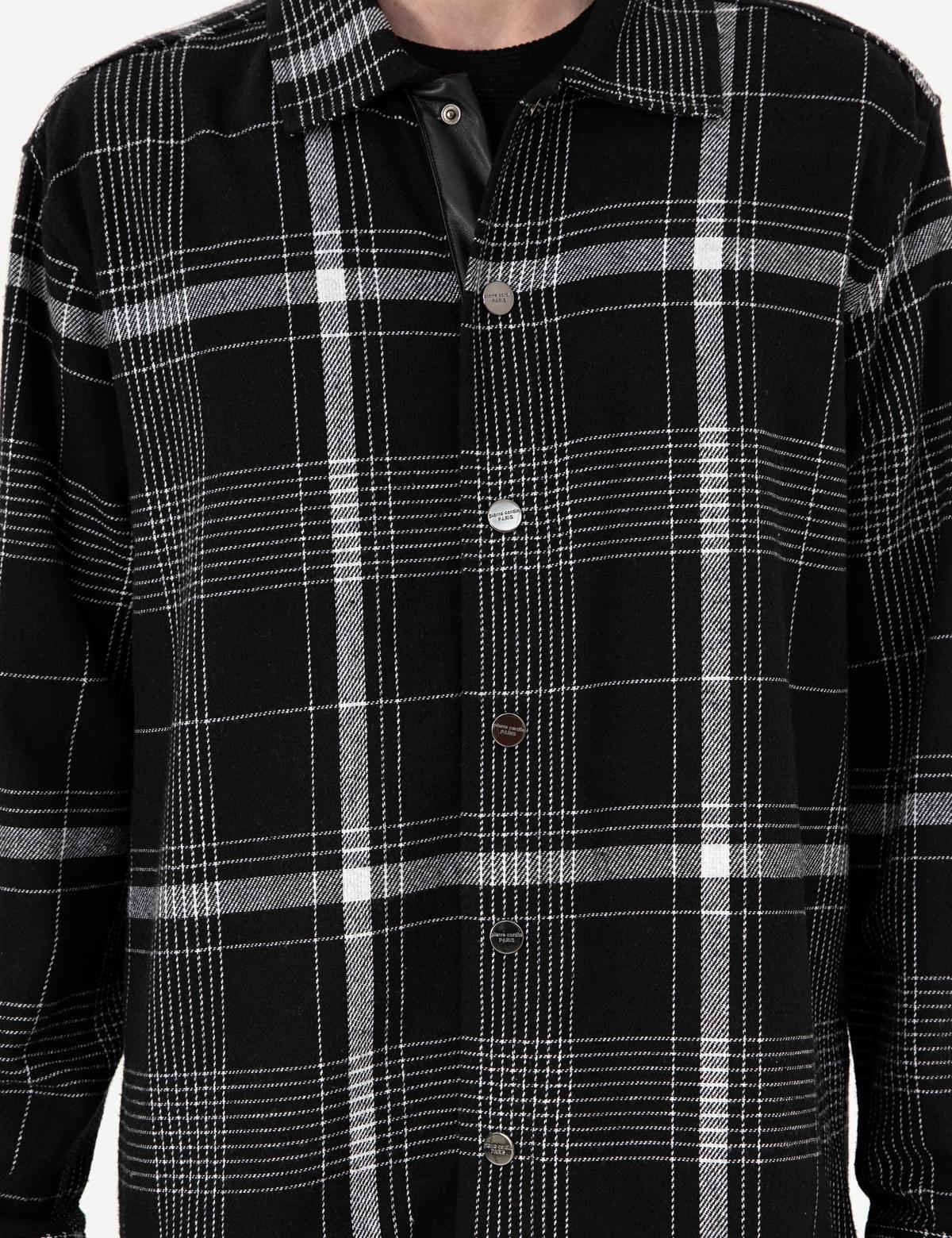 Siyah Comfort Fit Ekose Uzun Kollu Gömlek - 50292198009