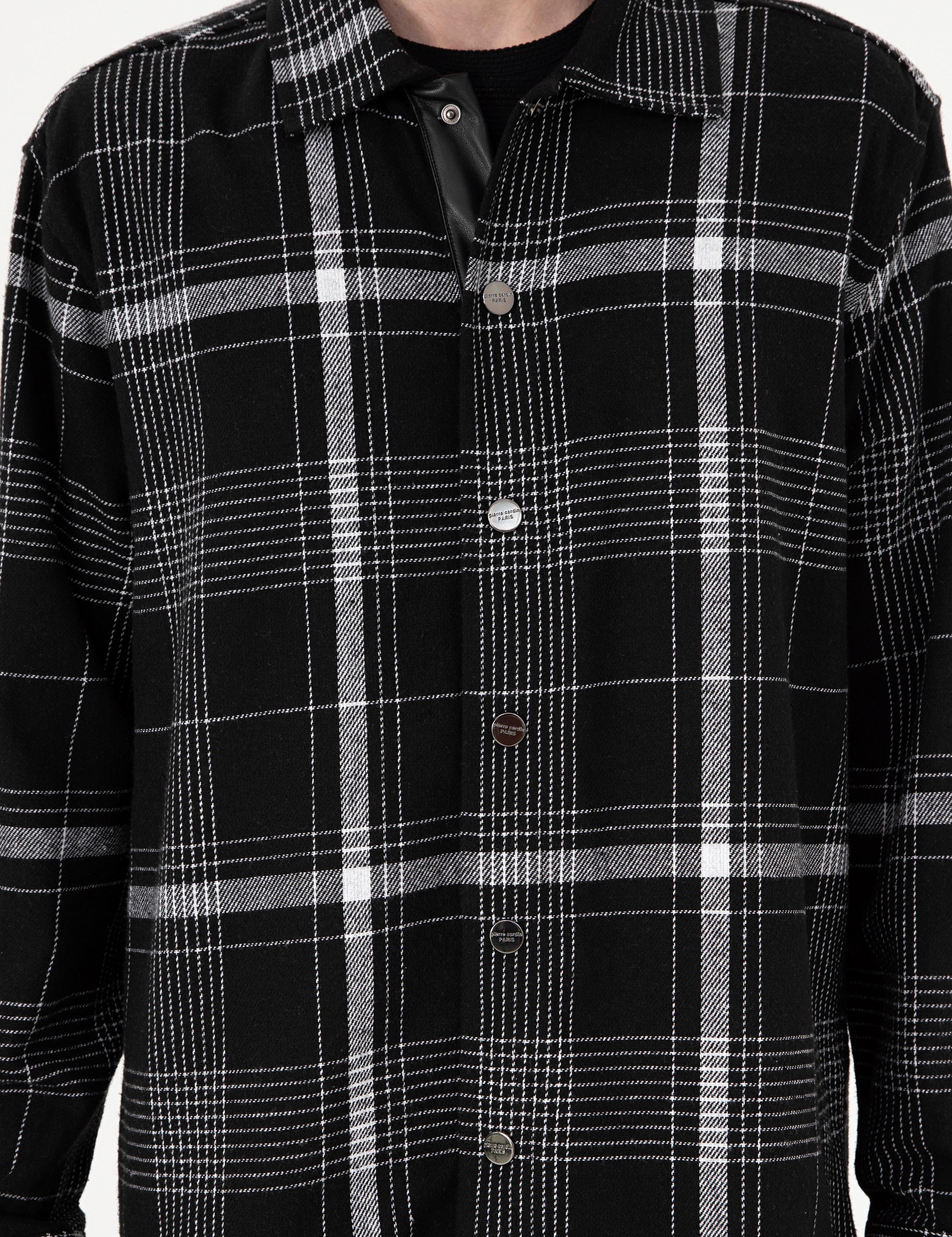 Siyah Comfort Fit Ekose Uzun Kollu Gömlek