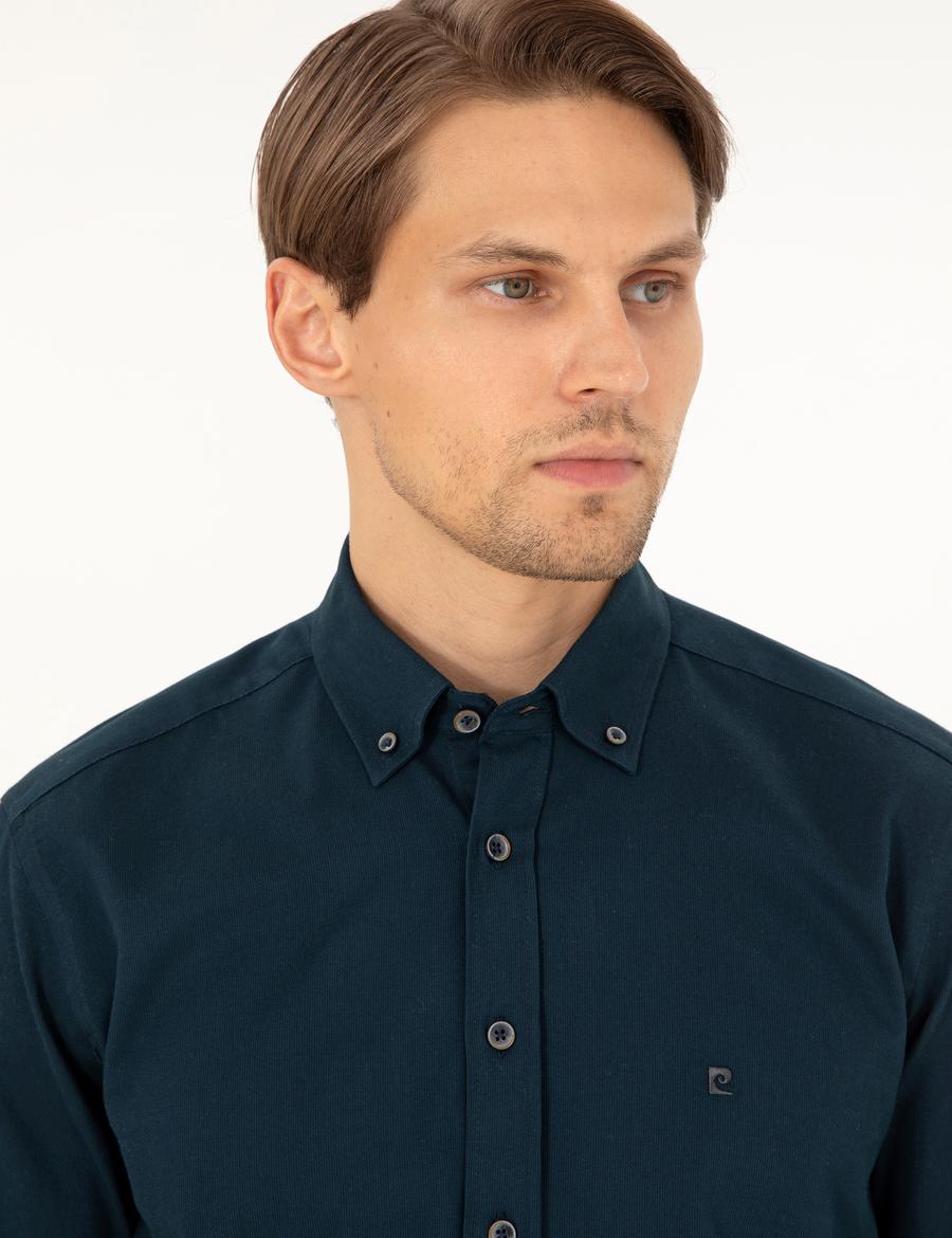 Lacivert Regular Fit Uzun Kollu Gömlek