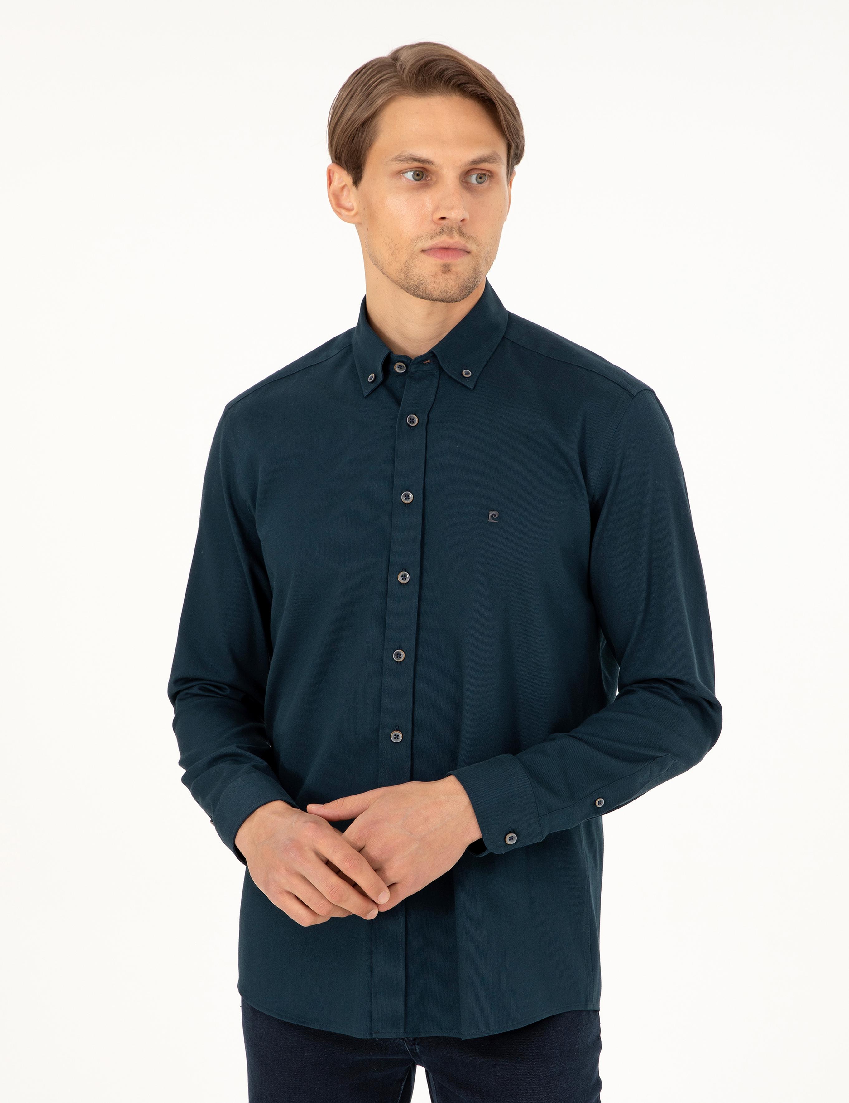 Lacivert Regular Fit Uzun Kollu Gömlek