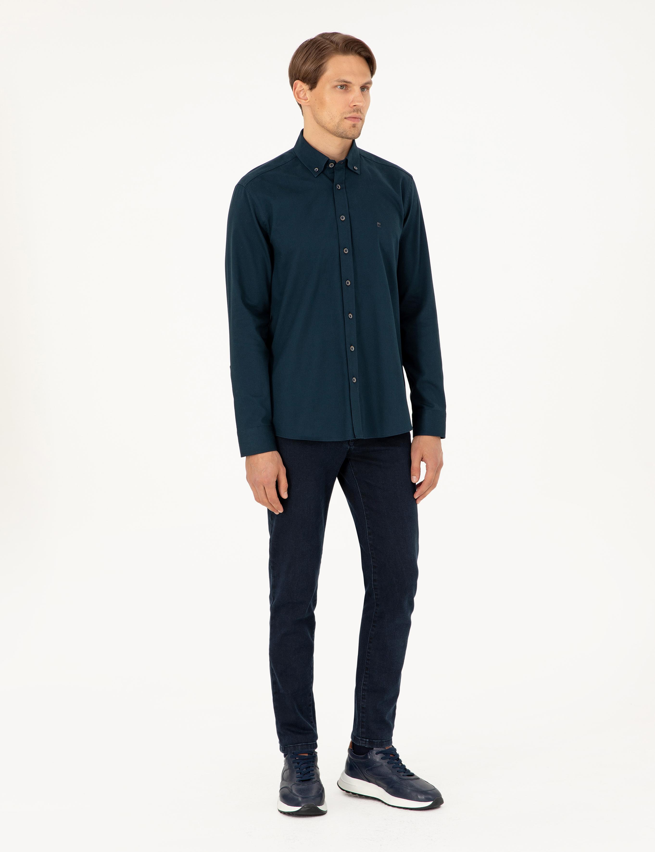 Lacivert Regular Fit Uzun Kollu Gömlek