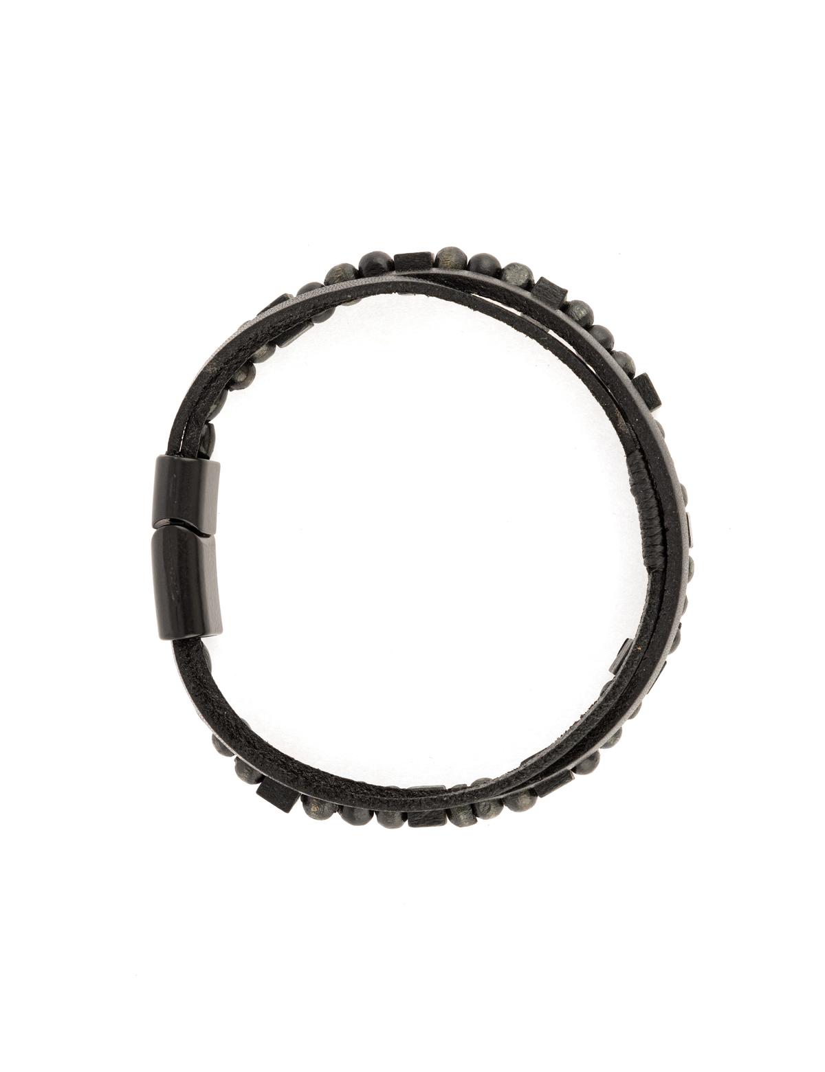 Siyah Deri Bileklik - 50306509001