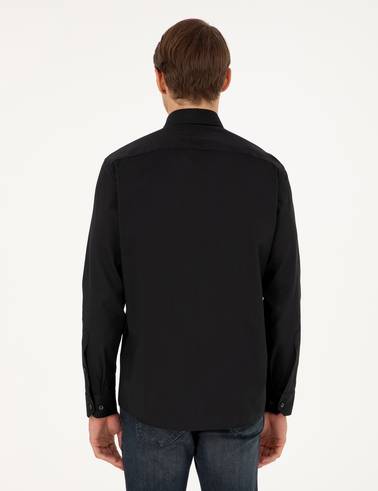 Siyah Regular Fit Uzun Kollu Gömlek