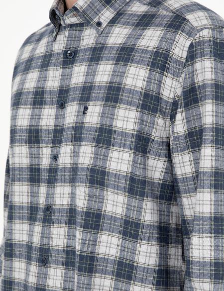 Lacivert Ekose Regular Fit Uzun Kollu Gömlek - 50291979014