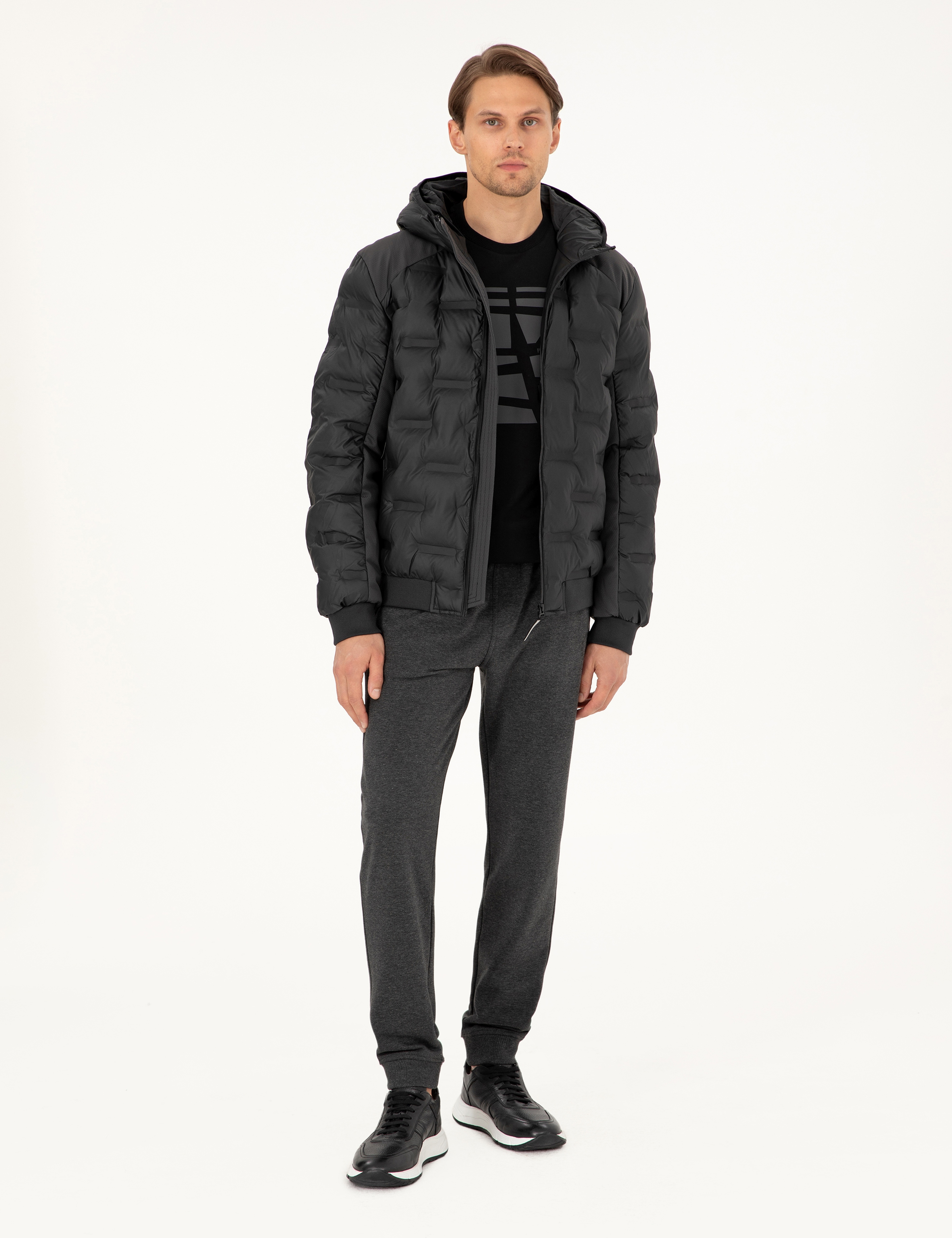 Siyah Regular Fit Mont