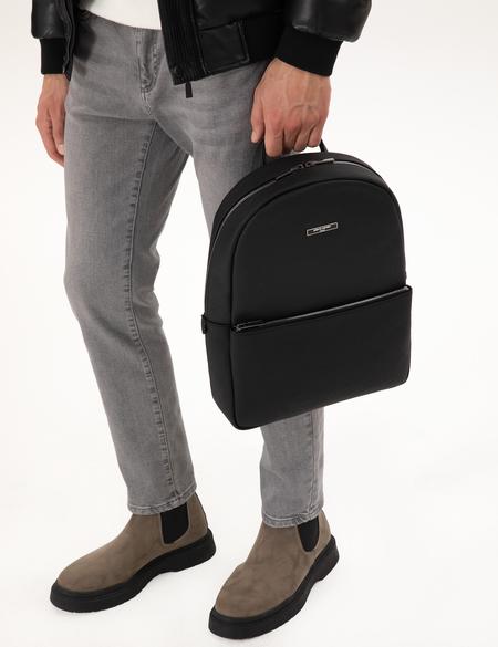 Erkek Siyah %100 Deri Sırt Çantası - 50296098002