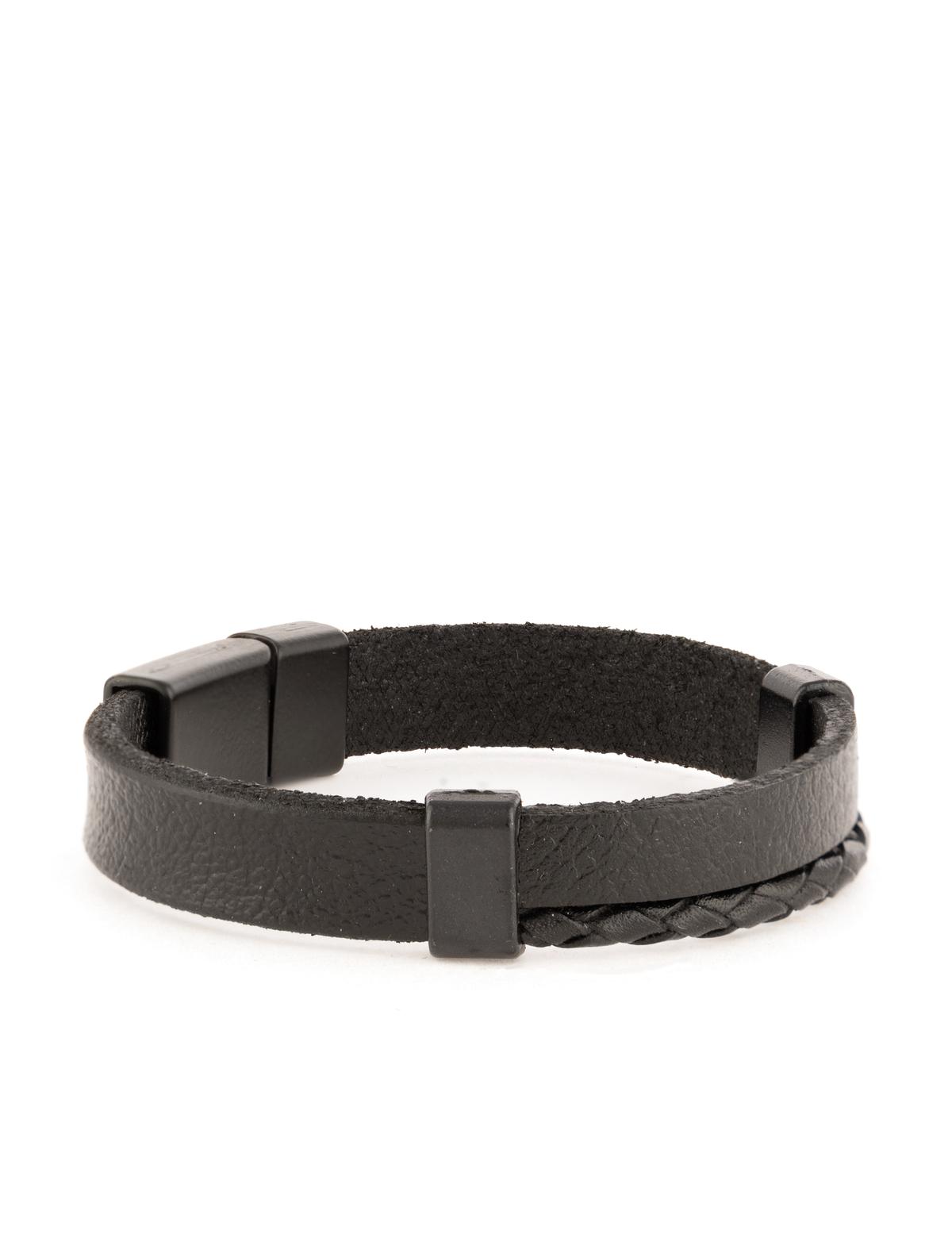 Siyah Deri Bileklik - 50306586001