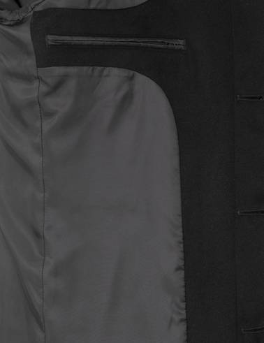 Siyah Slim Fit Yün Karışımlı Palto