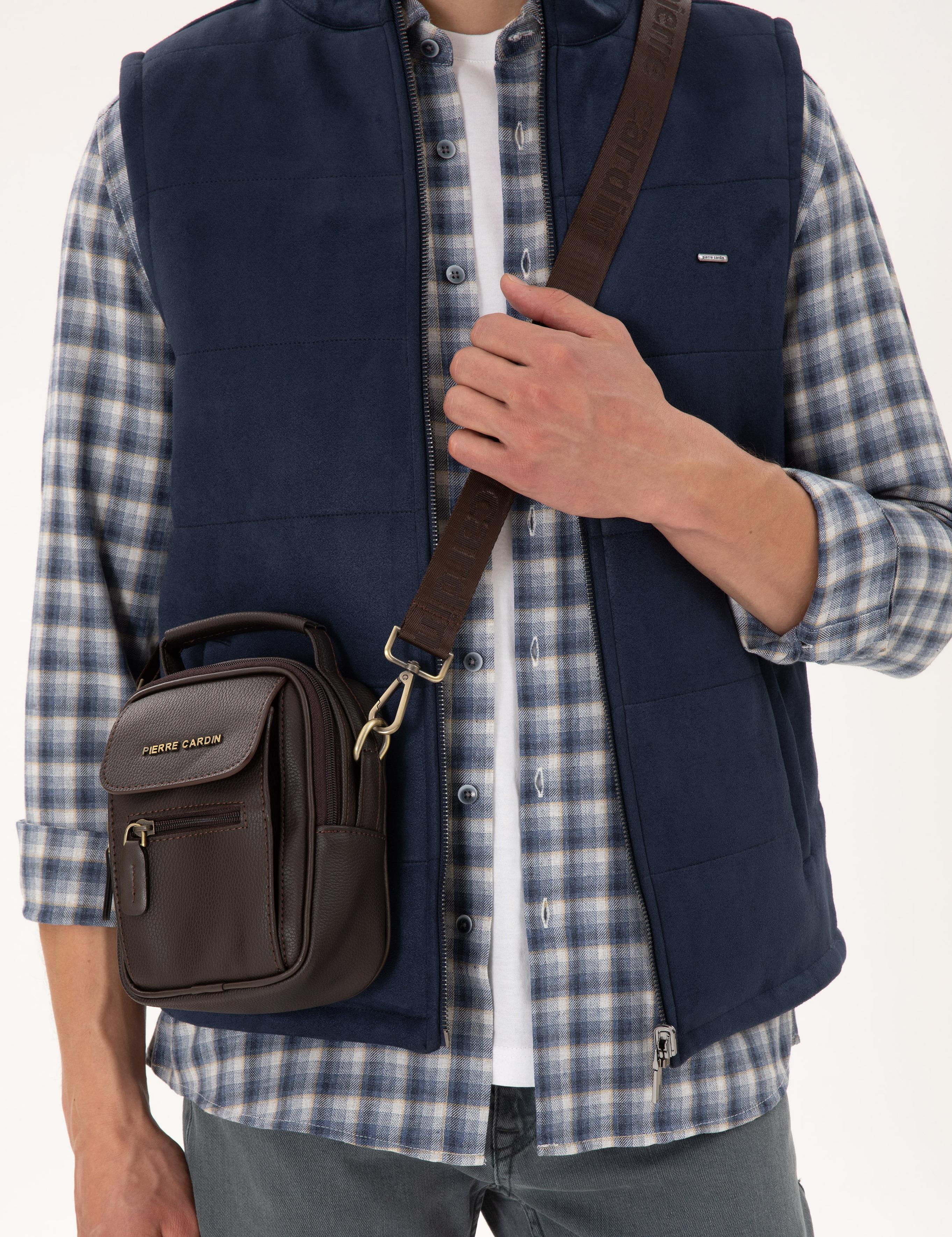 Erkek Kahverengi Askılı El Çantası