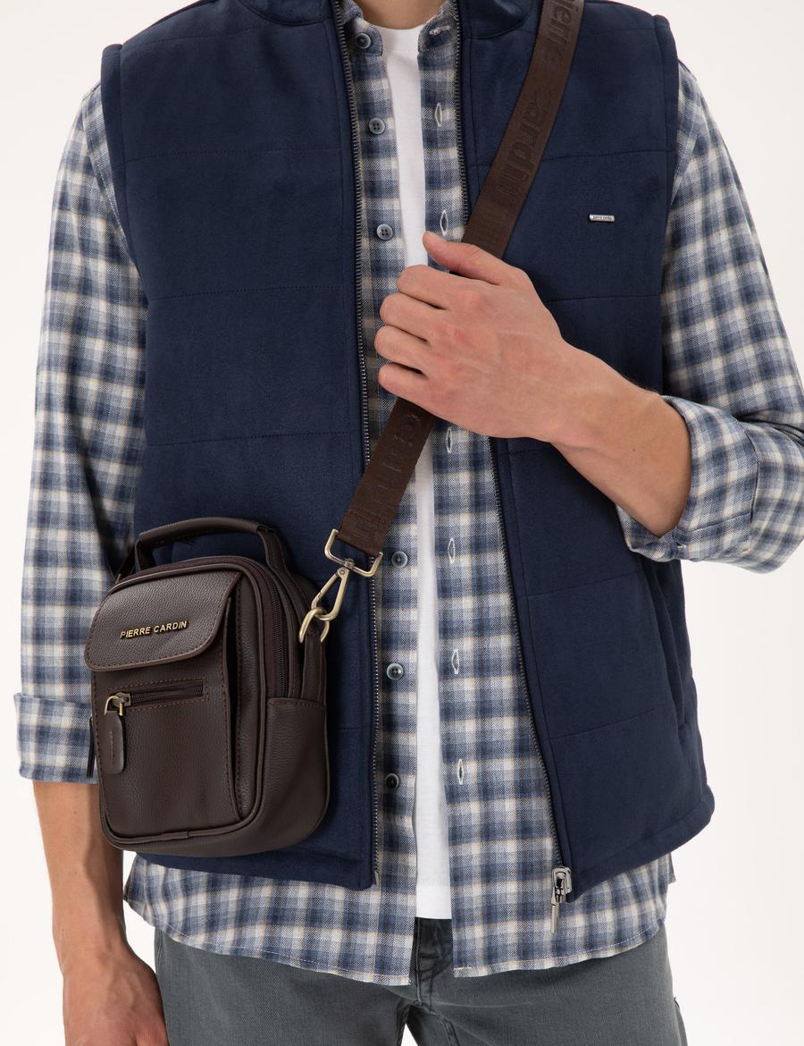 Erkek Kahverengi Askılı El Çantası