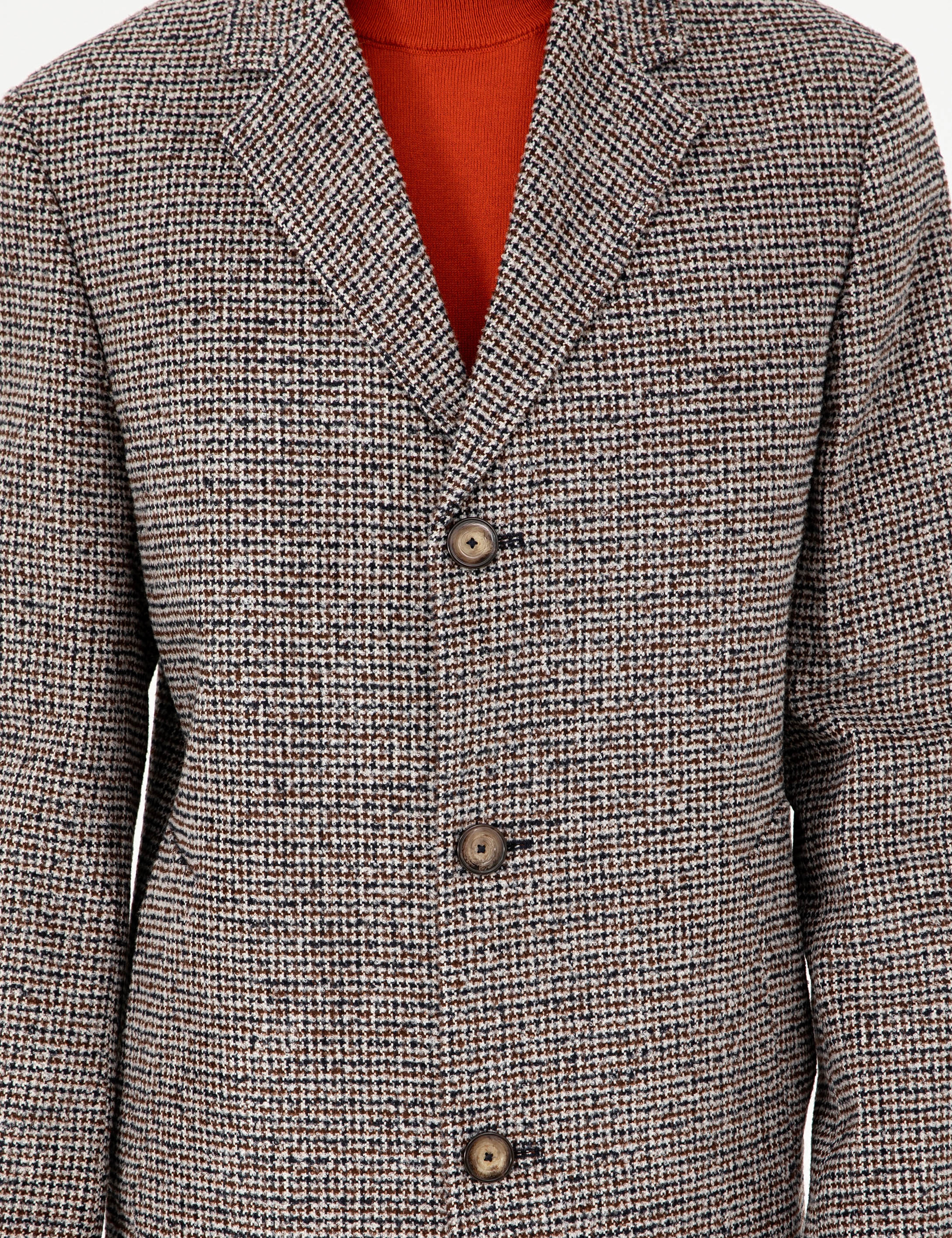 Kahverengi Slim Fit Kaşe Kaban - Image 7