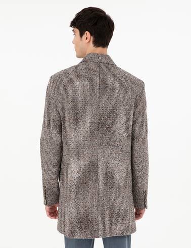 Kahverengi Slim Fit Kaşe Kaban