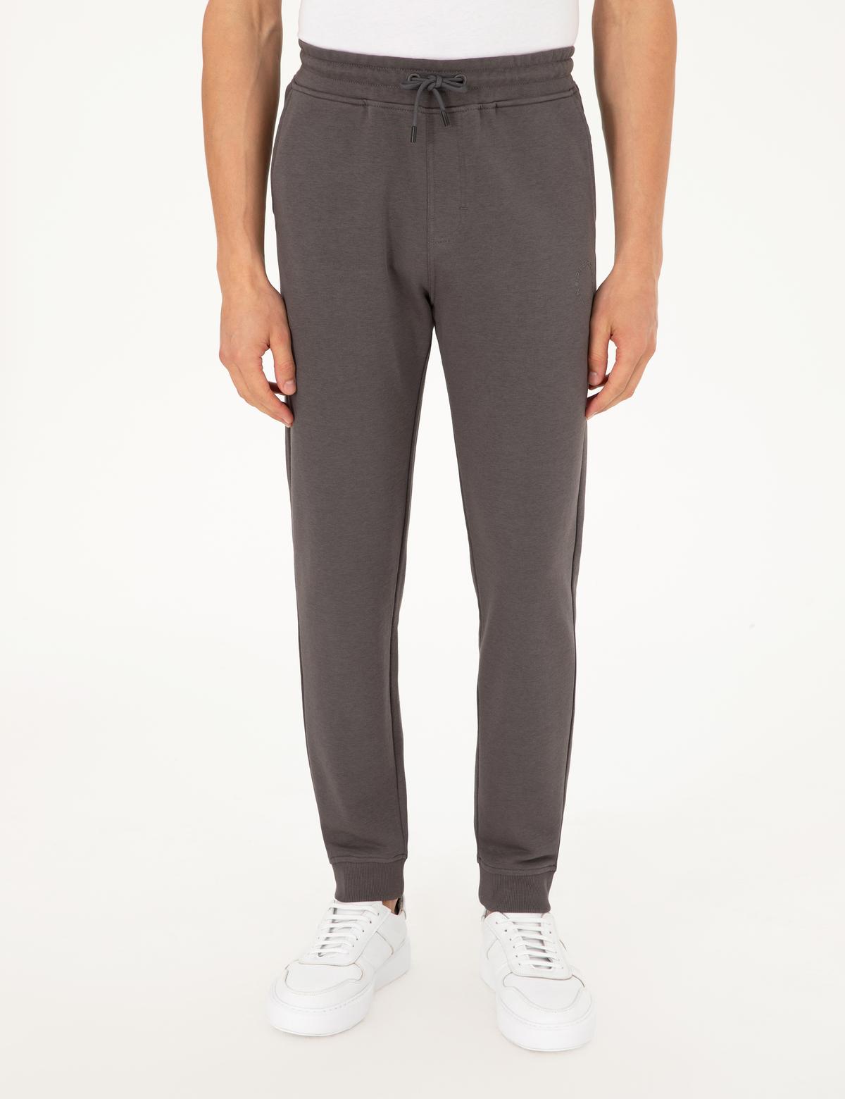 Antrasit Slim Fit 3 İplik Paçası Lastikli Eşofman Altı - 50299286032