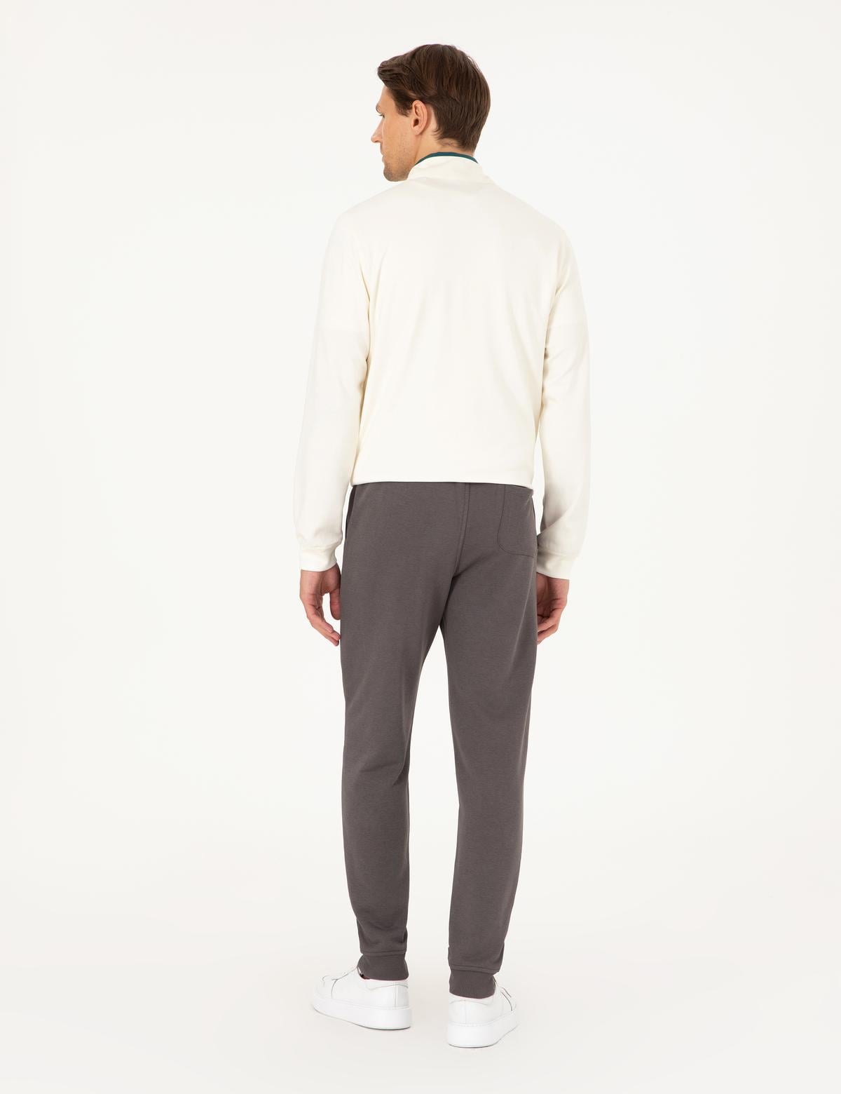 Antrasit Slim Fit 3 İplik Paçası Lastikli Eşofman Altı - 50299286032