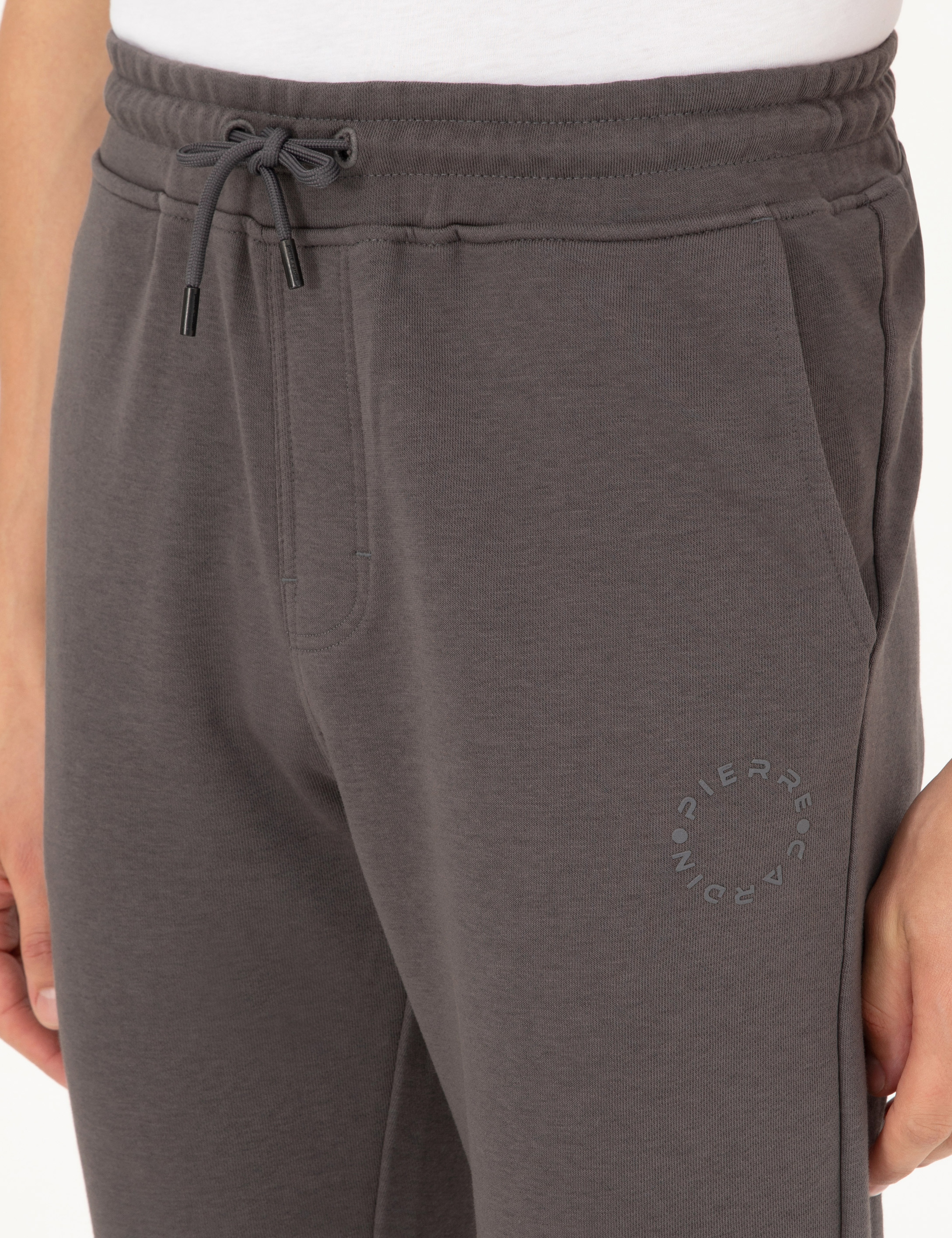 Antrasit Slim Fit 3 İplik Paçası Lastikli Eşofman Altı - Image 6