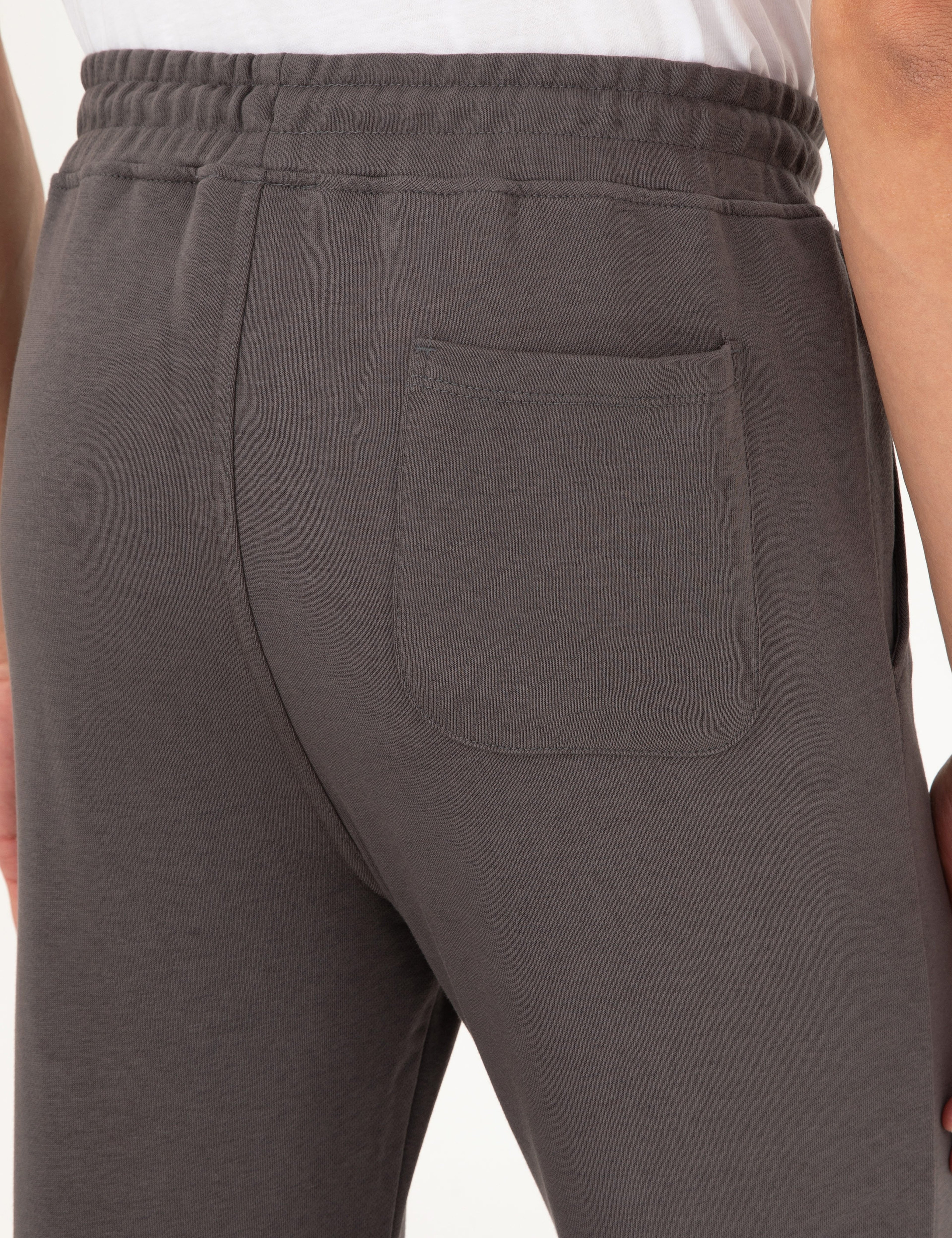 Antrasit Slim Fit 3 İplik Paçası Lastikli Eşofman Altı - Image 5