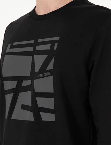 Siyah Regular Fit Sweatshirt