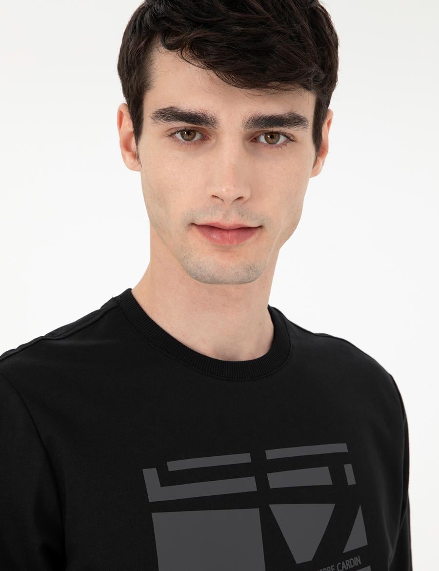 Siyah Regular Fit Sweatshirt