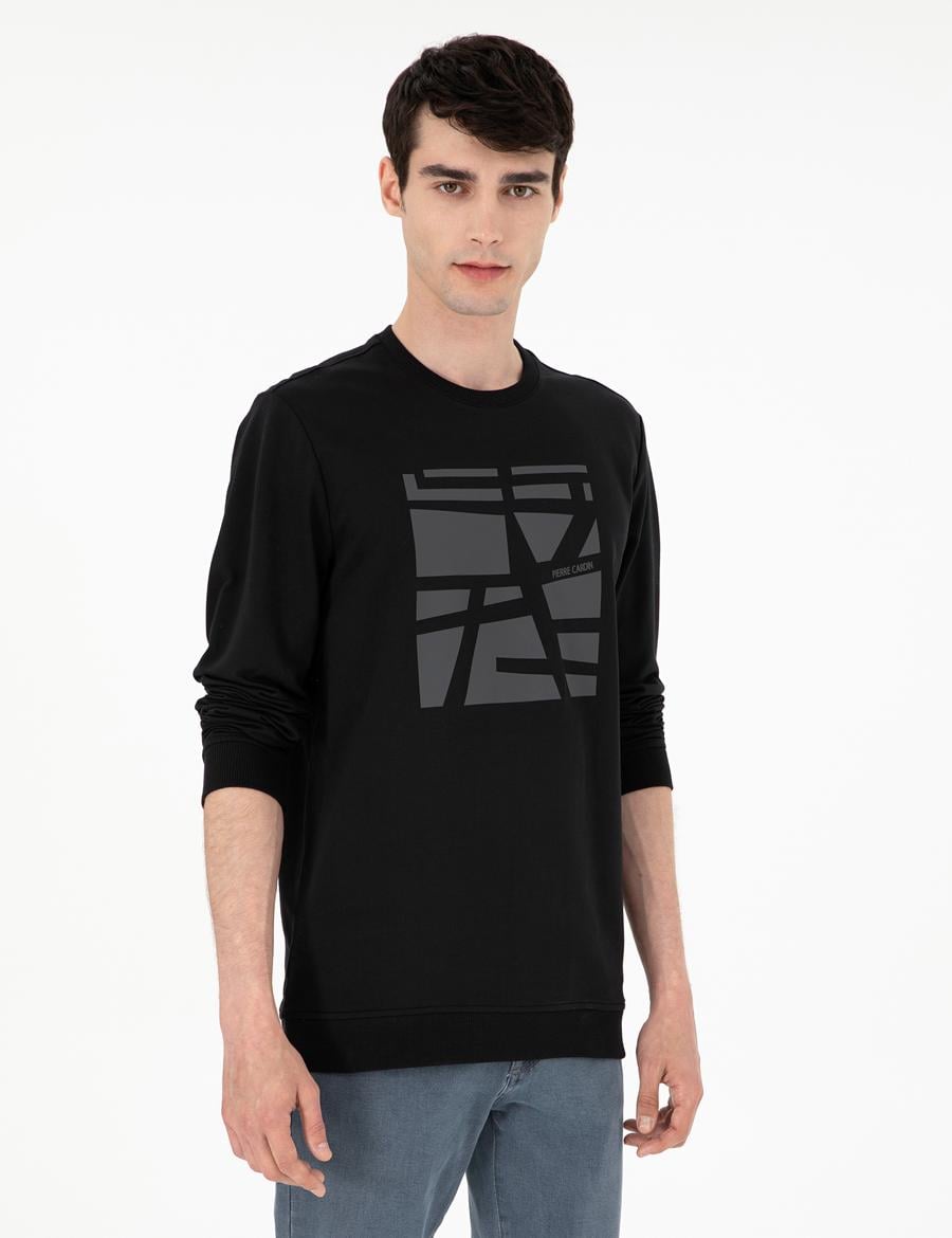 Siyah Regular Fit Sweatshirt