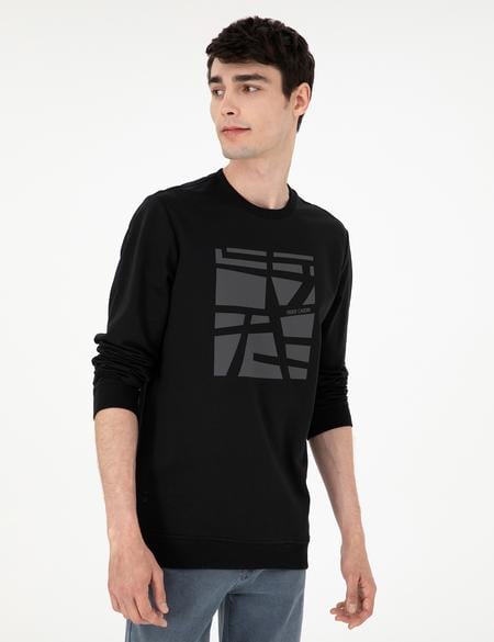 Siyah Regular Fit Sweatshirt - 50298969017