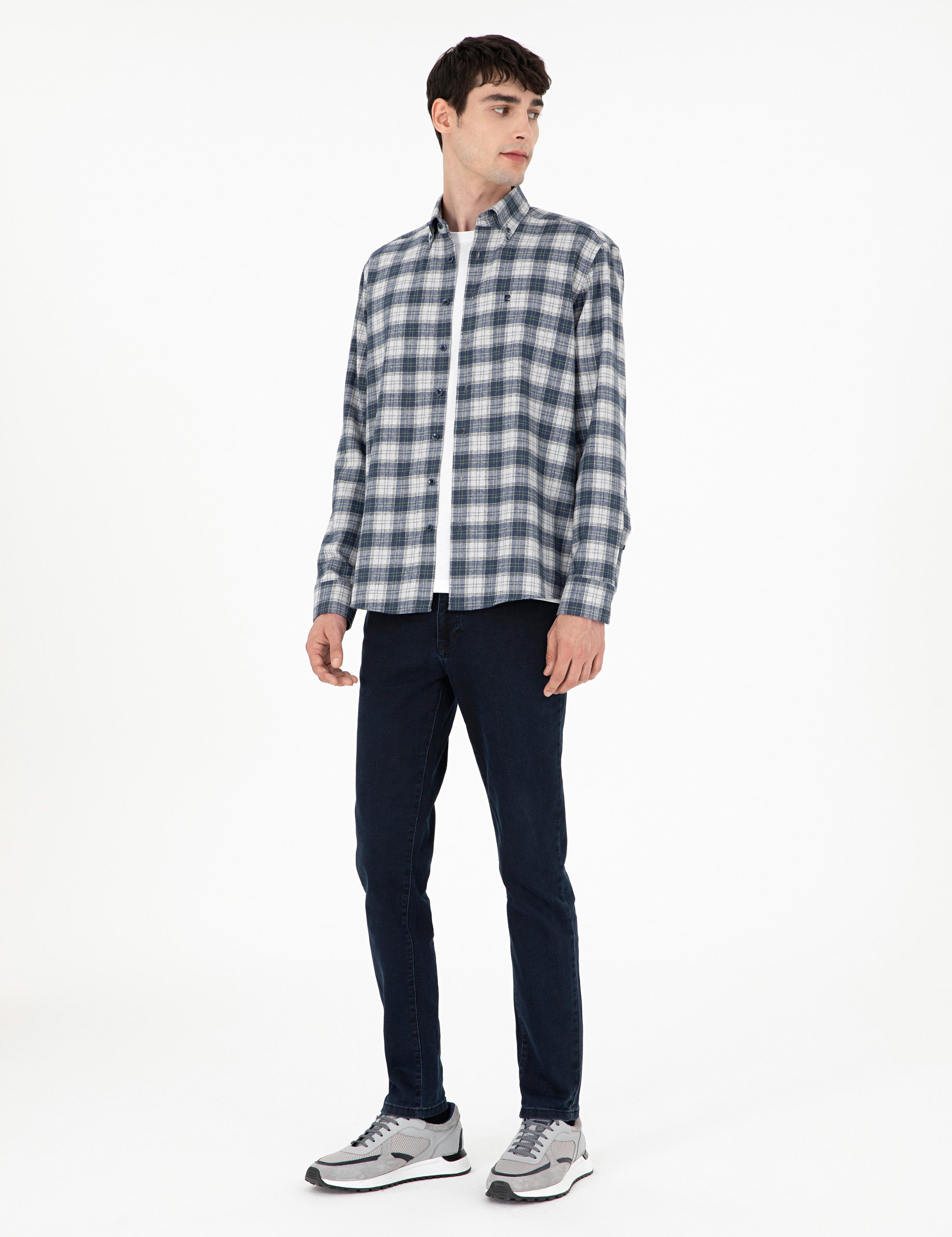 Lacivert Slim Fit Jean Pantolon