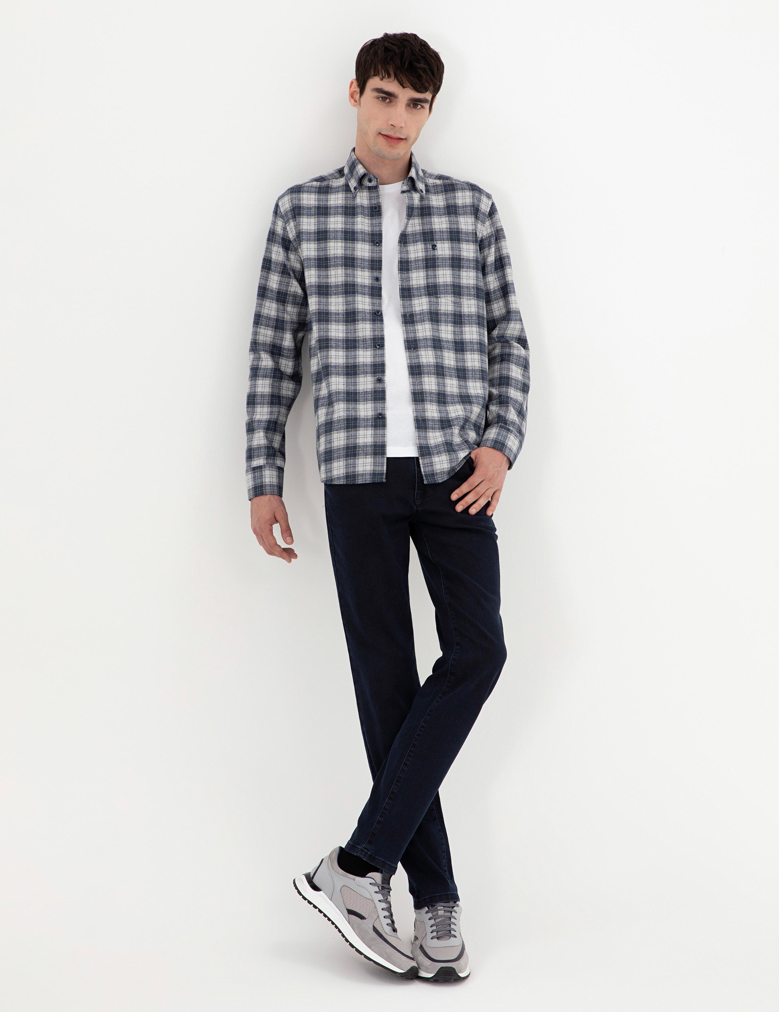 Lacivert Slim Fit Jean Pantolon