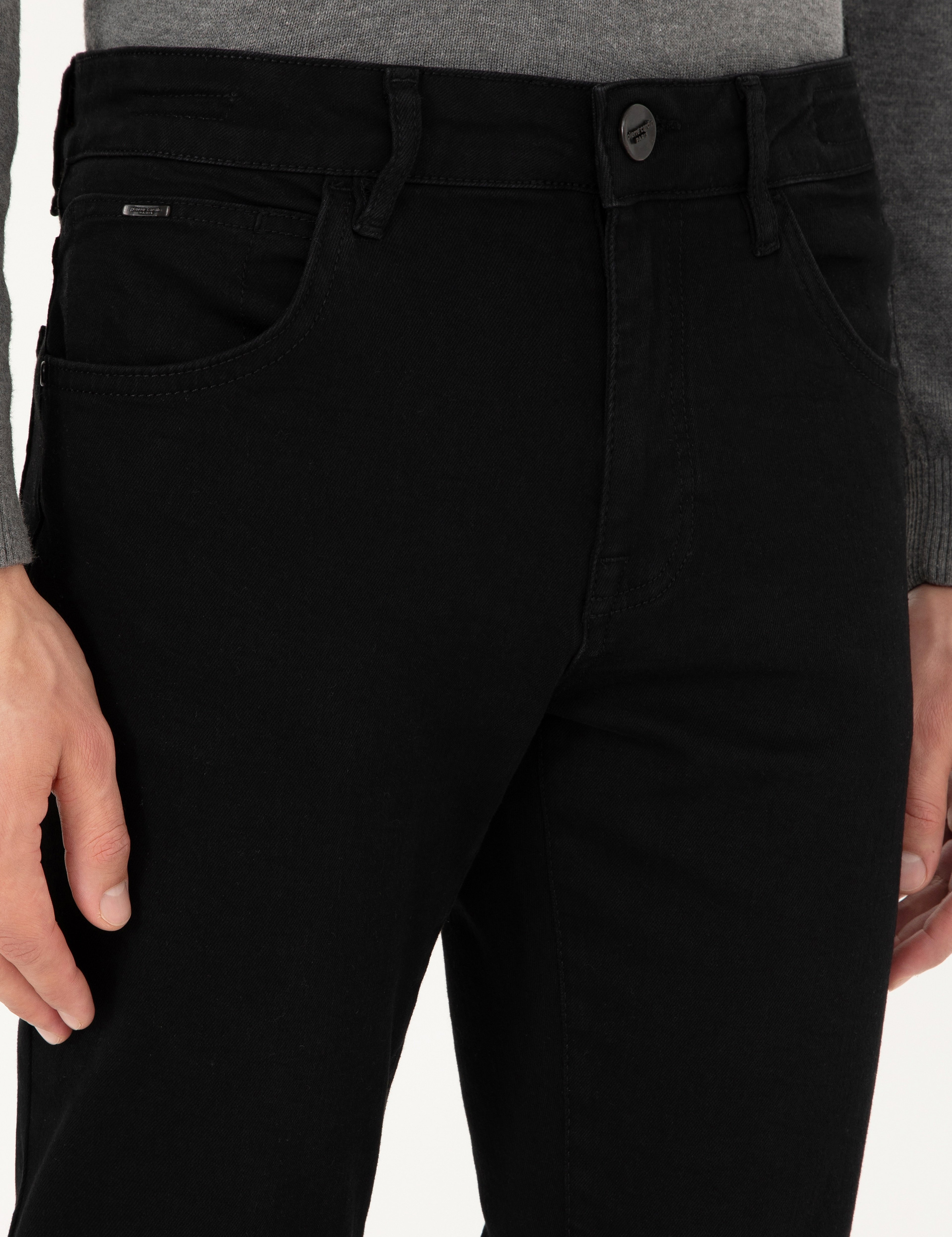 Siyah Slim Fit Jean Pantolon - Image 5