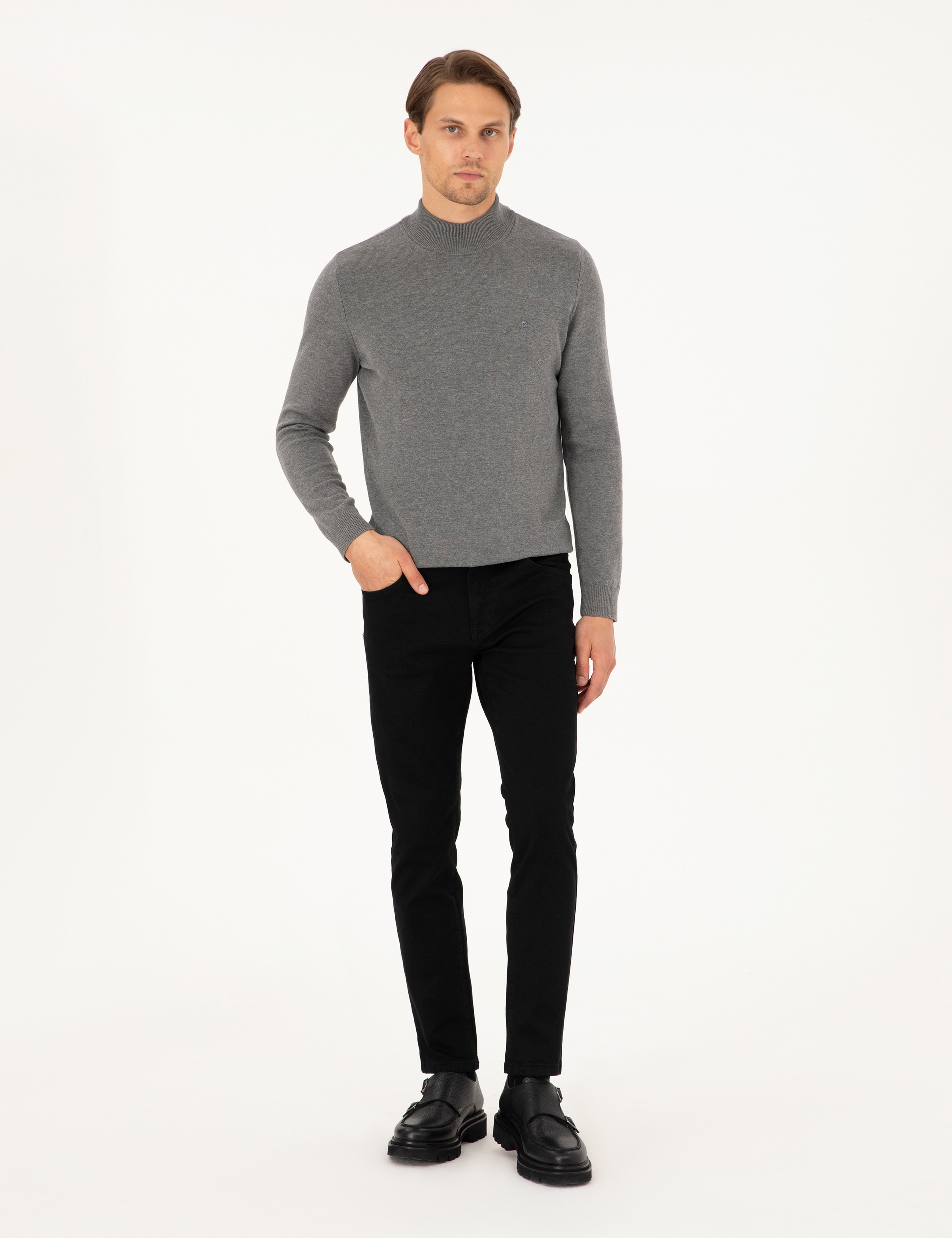 Siyah Slim Fit Jean Pantolon - Image 3