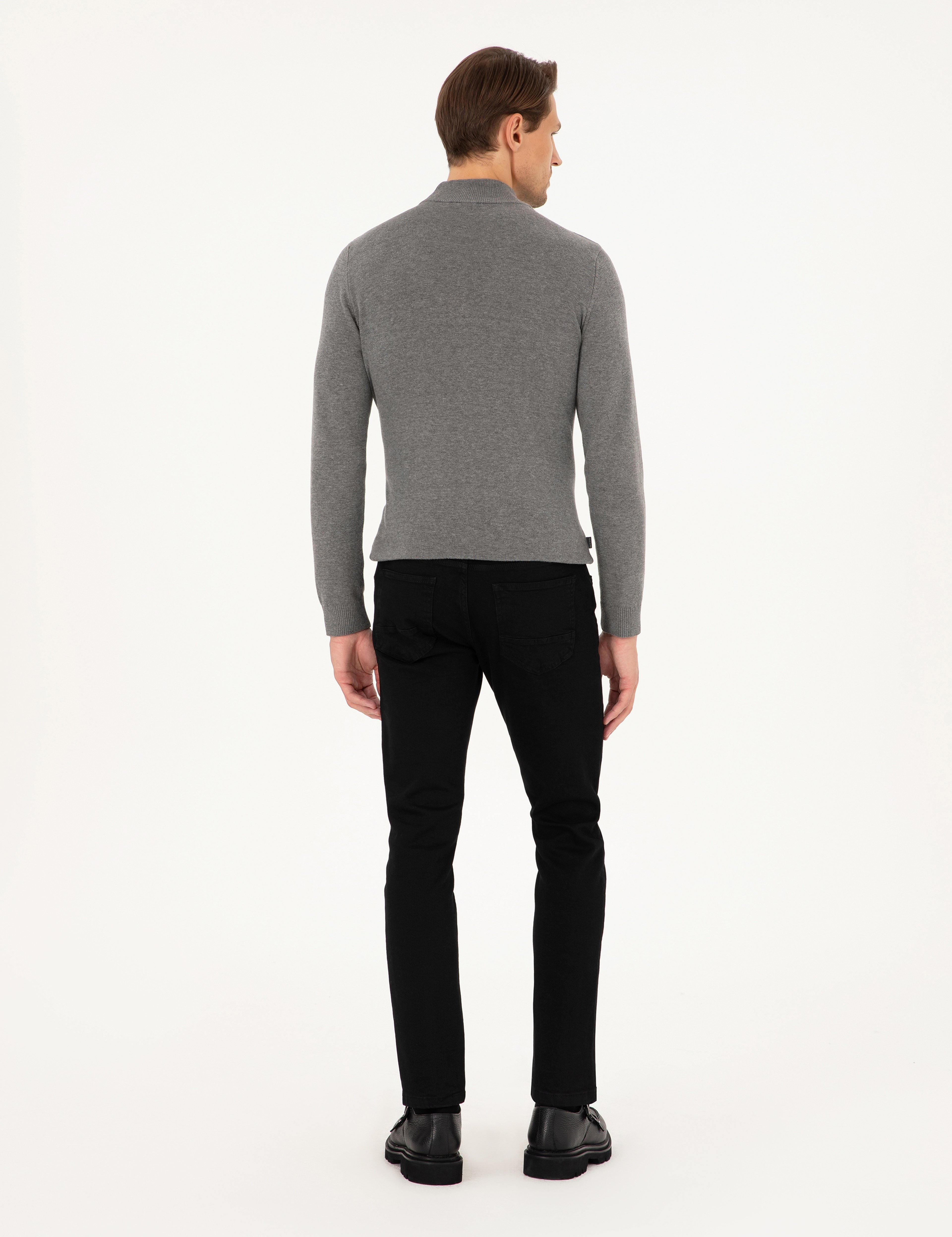 Siyah Slim Fit Jean Pantolon - Image 4