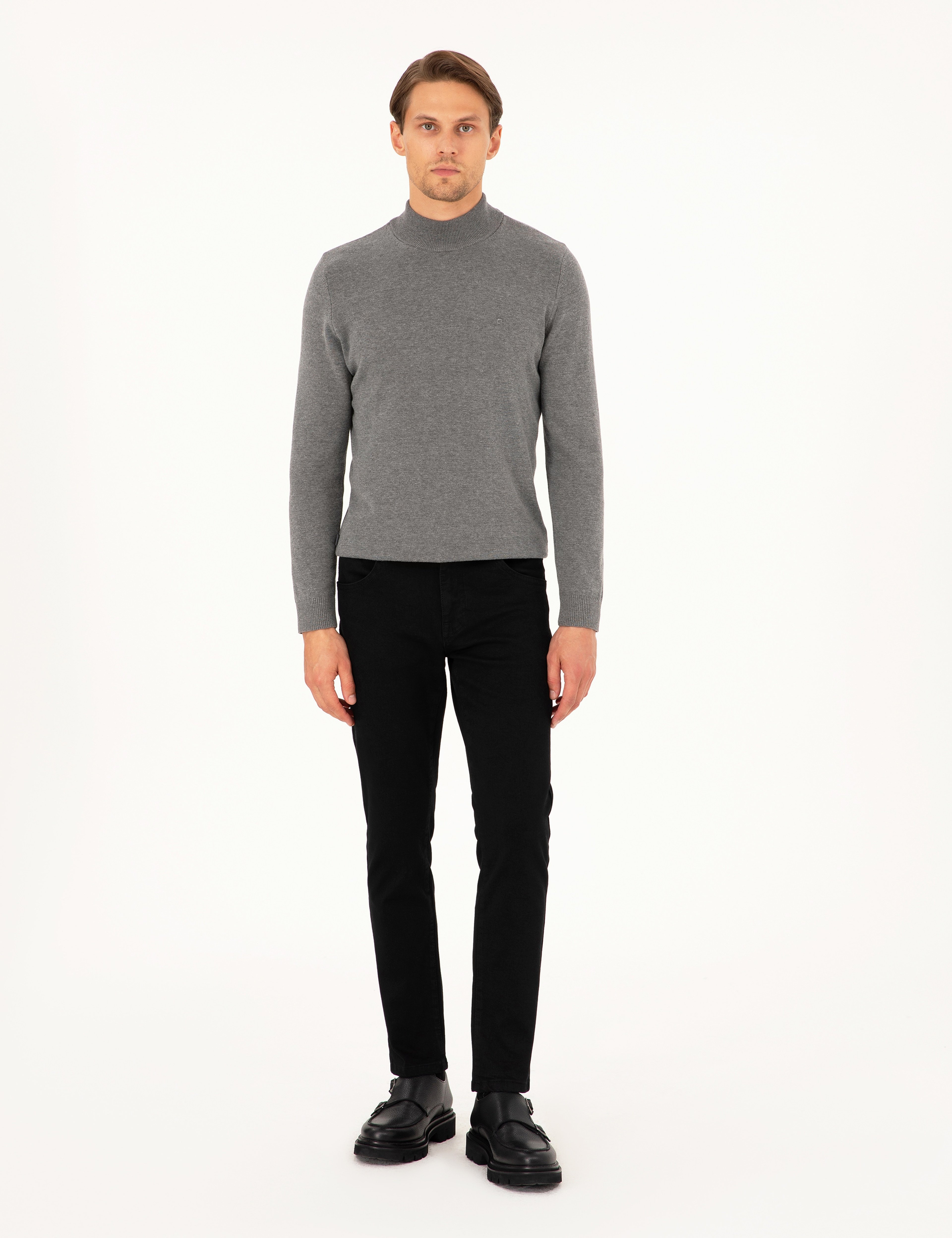 Siyah Slim Fit Jean Pantolon - Image 1
