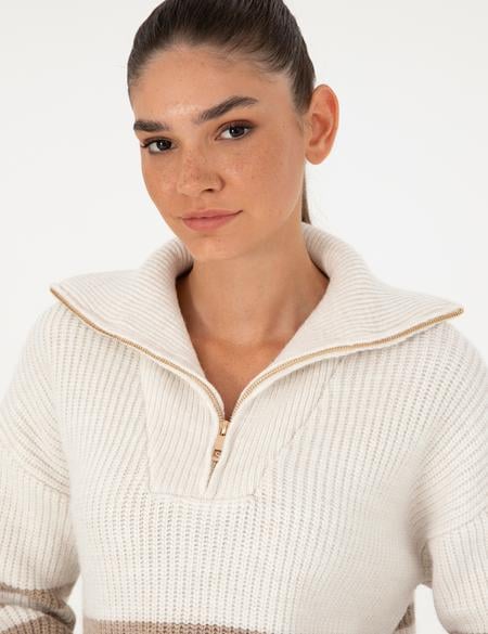 Ekru Comfort Fit Kazak - 50298102002