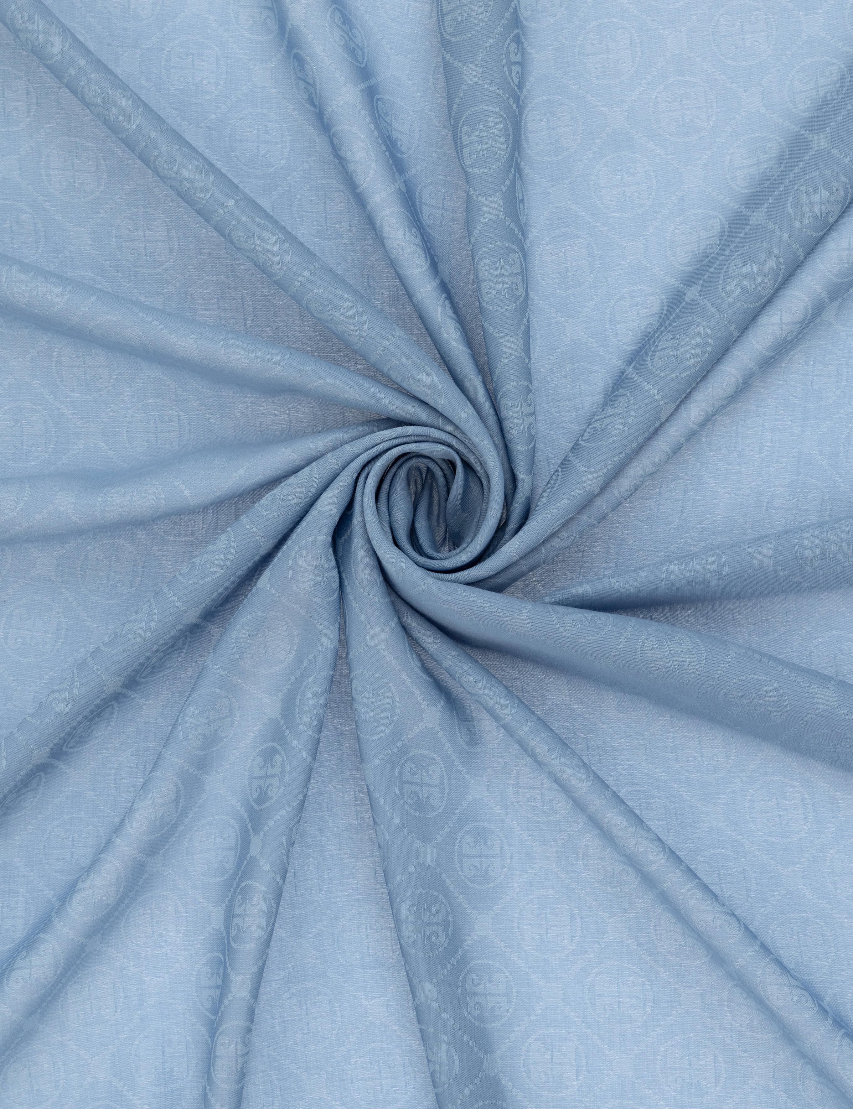 Mavi Pamuk Karışımlı Eşarp