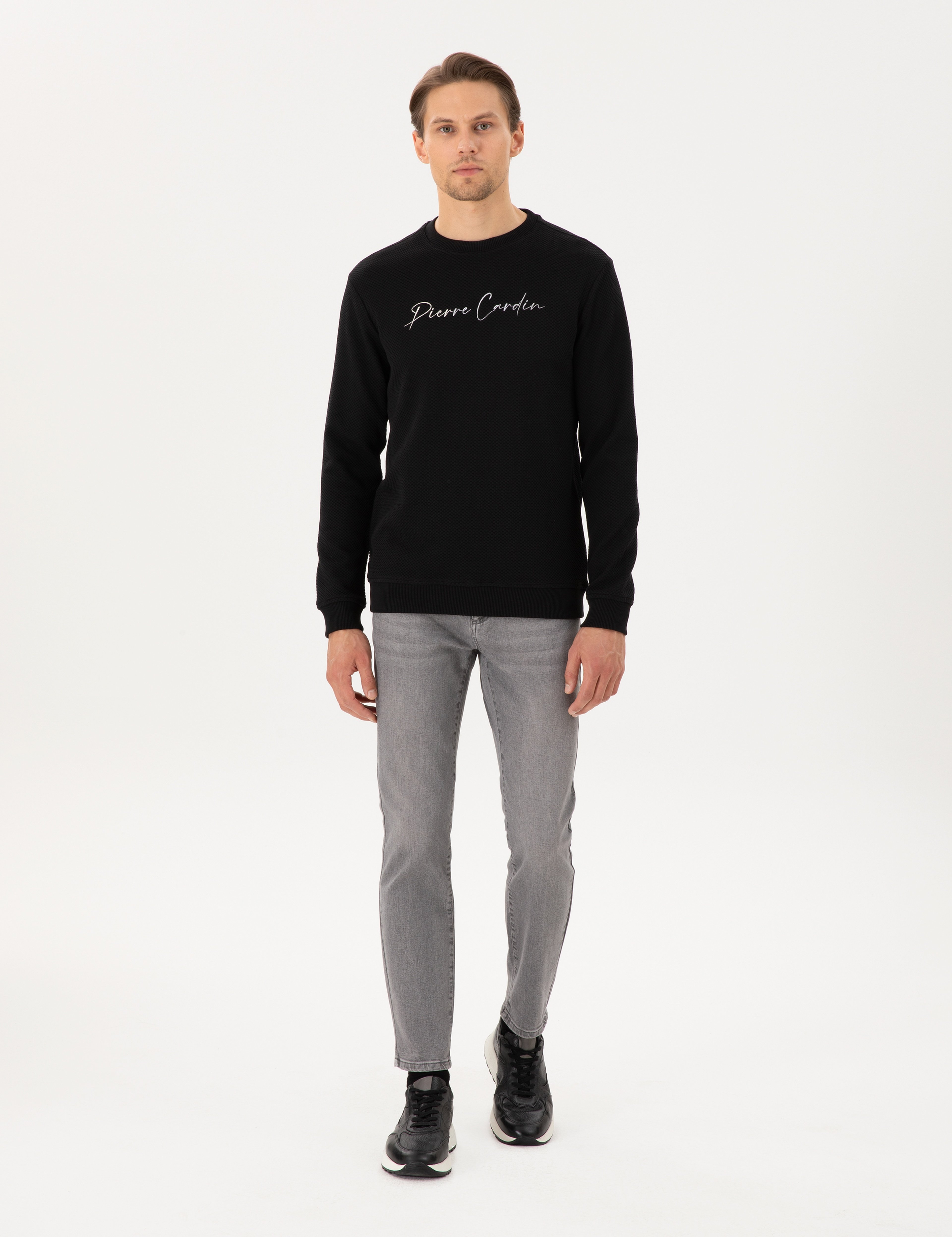 Siyah Regular Fit Sweatshirt - Image 4