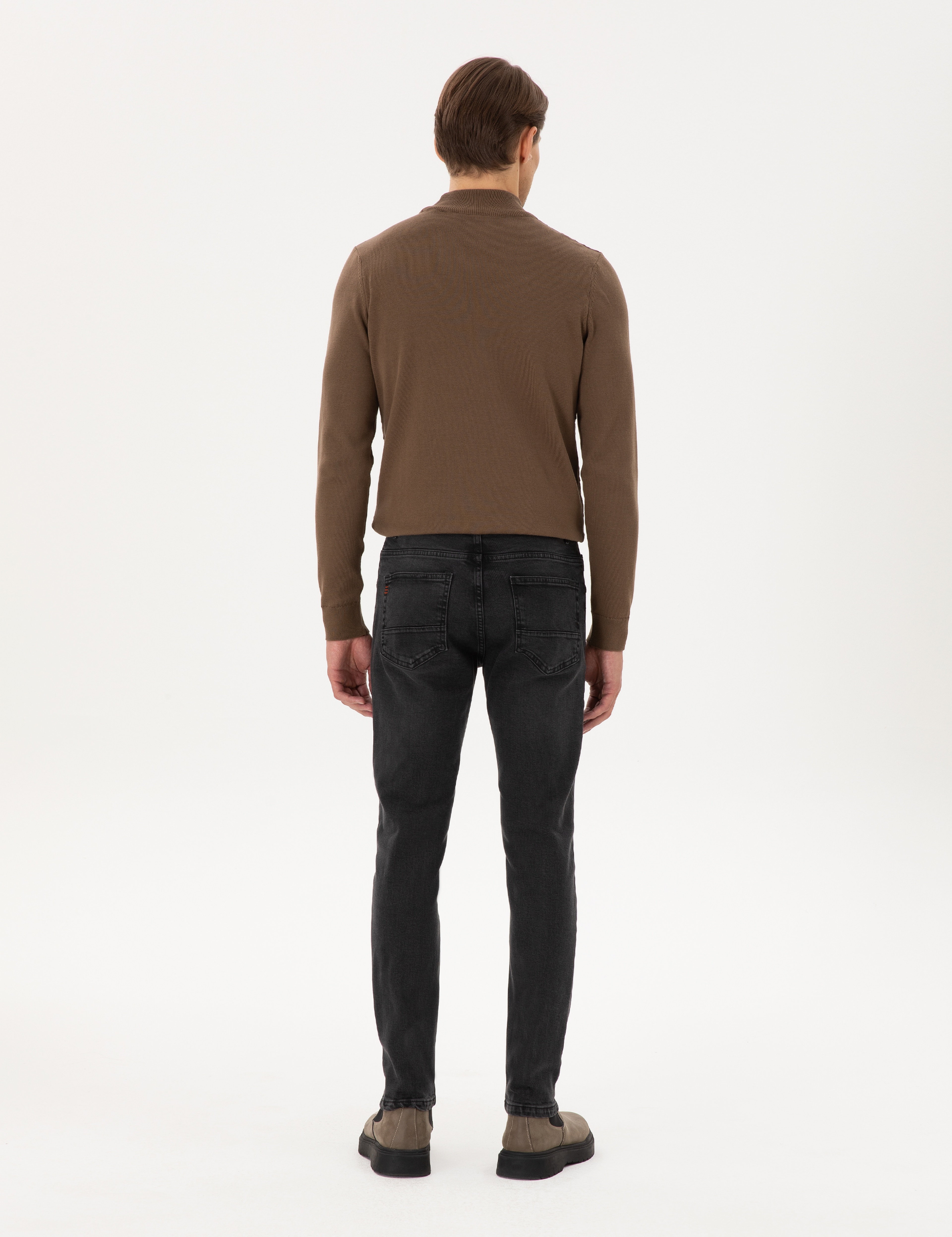 Siyah Slim Fit Jean Pantolon - Image 4