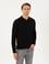 Siyah Slim Fit Polo Yaka Basic Triko Kazak