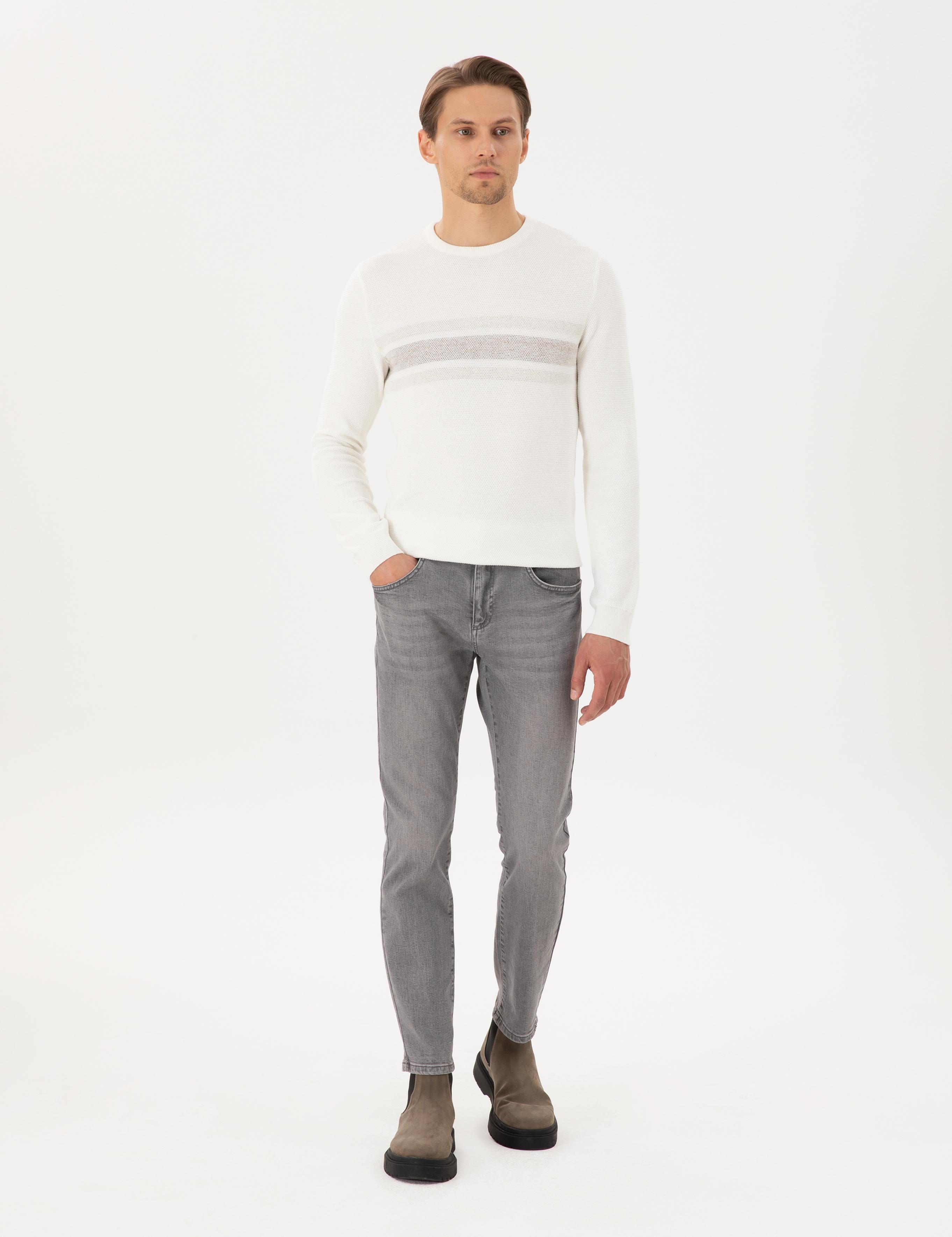 Gri Slim Fit Jean Pantolon