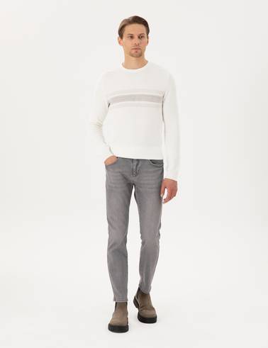 Gri Slim Fit Jean Pantolon