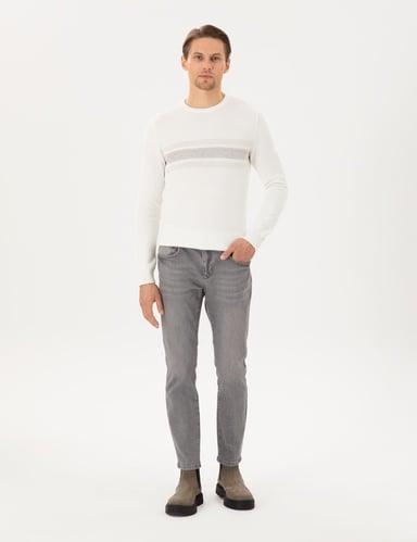 Gri Slim Fit Jean Pantolon