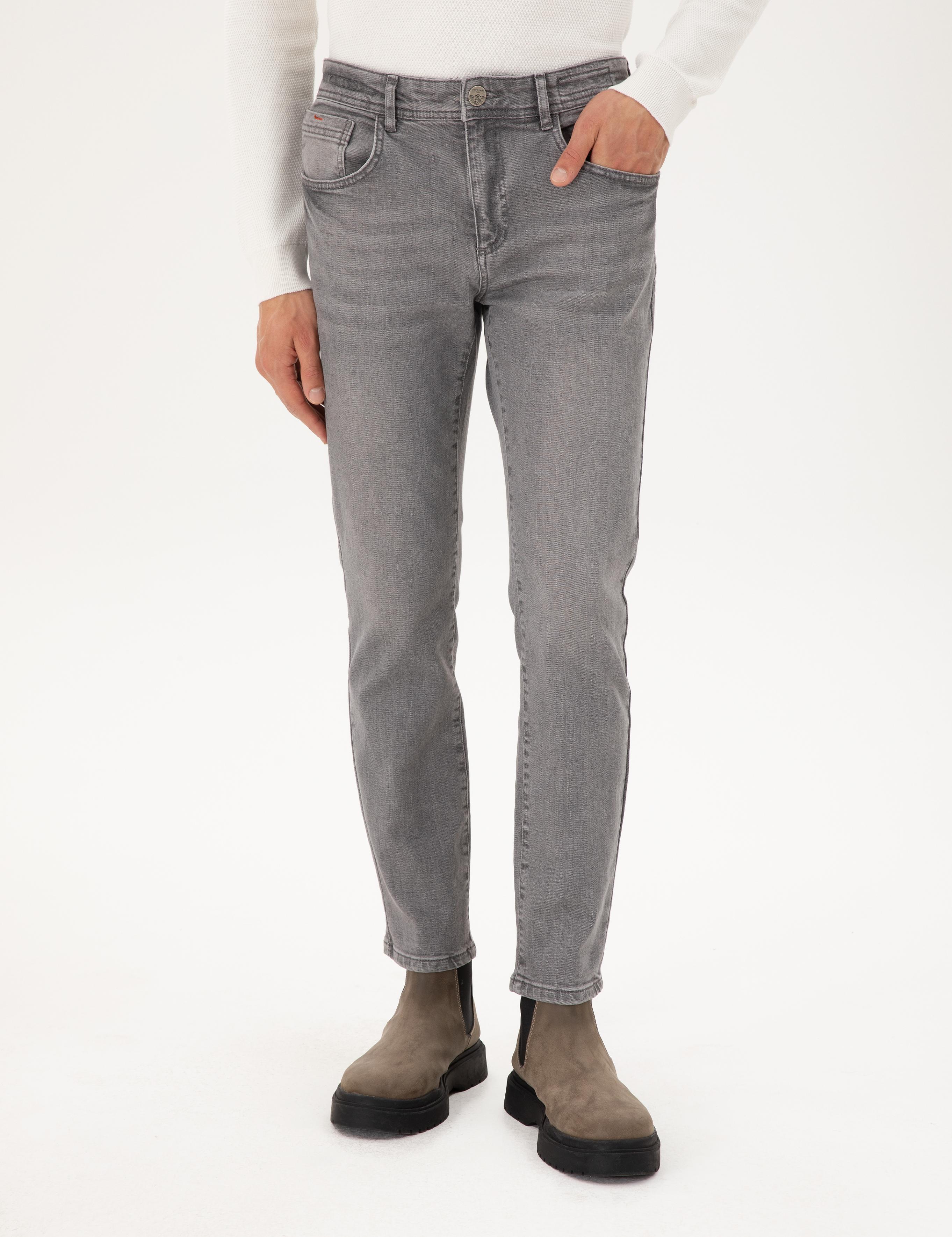 Gri Slim Fit Jean Pantolon