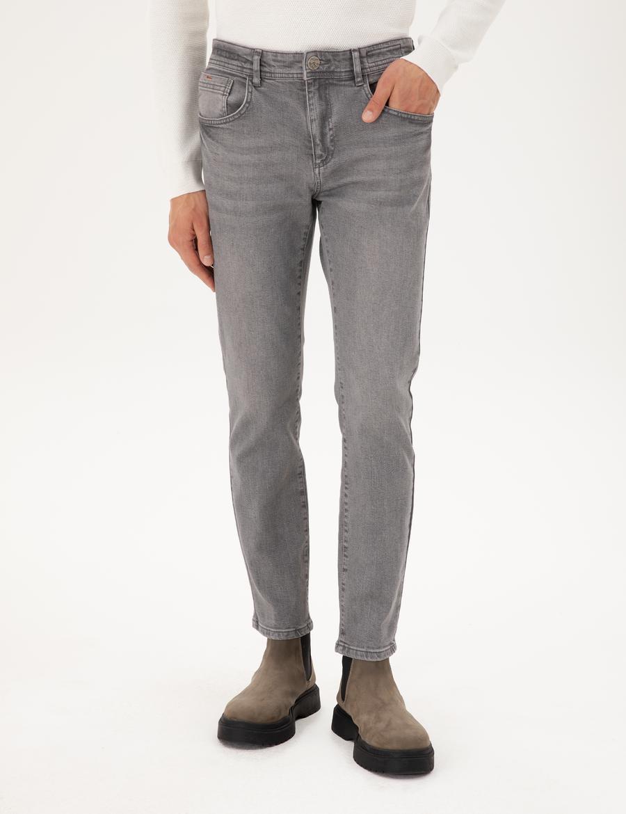 Gri Slim Fit Jean Pantolon