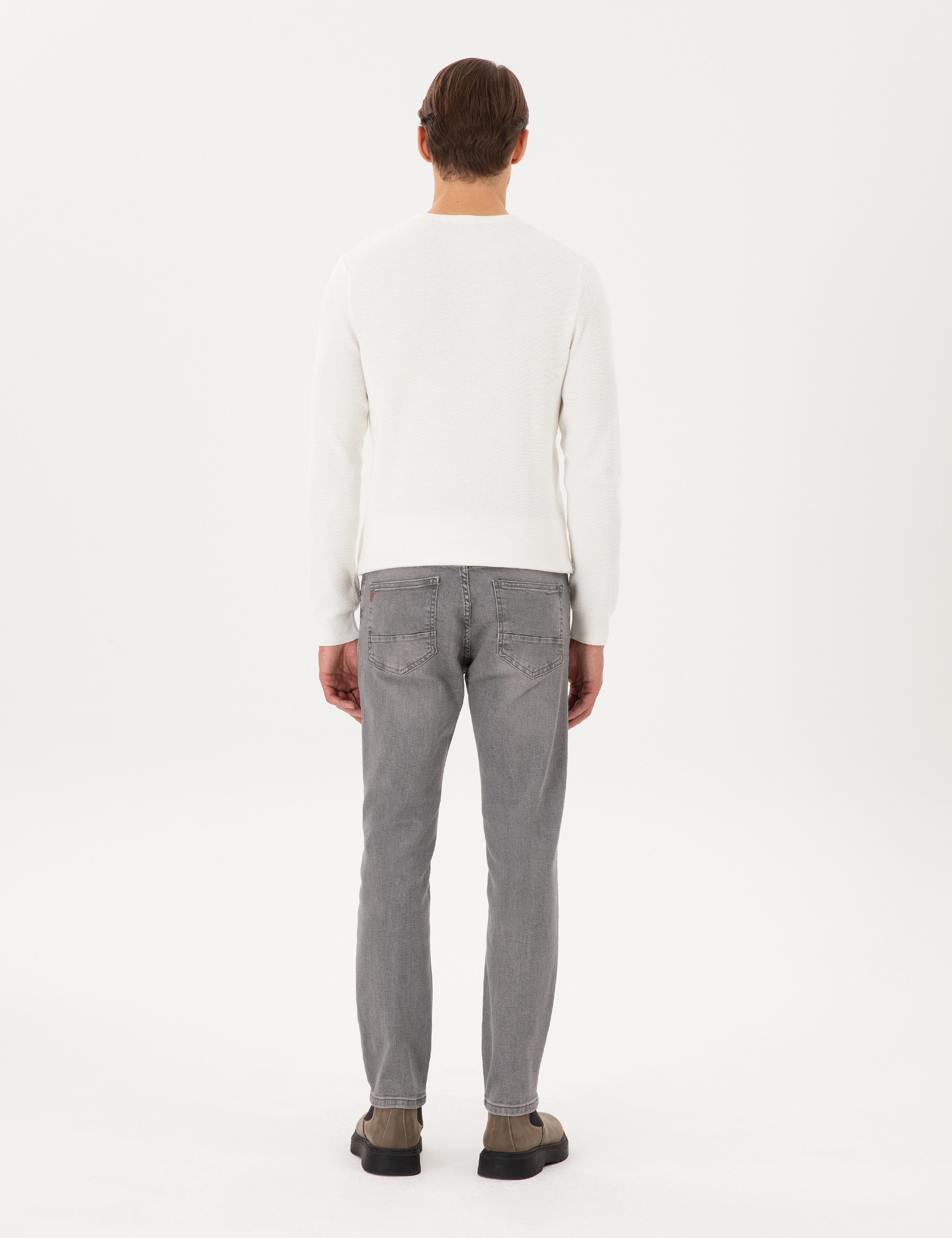 Gri Slim Fit Jean Pantolon
