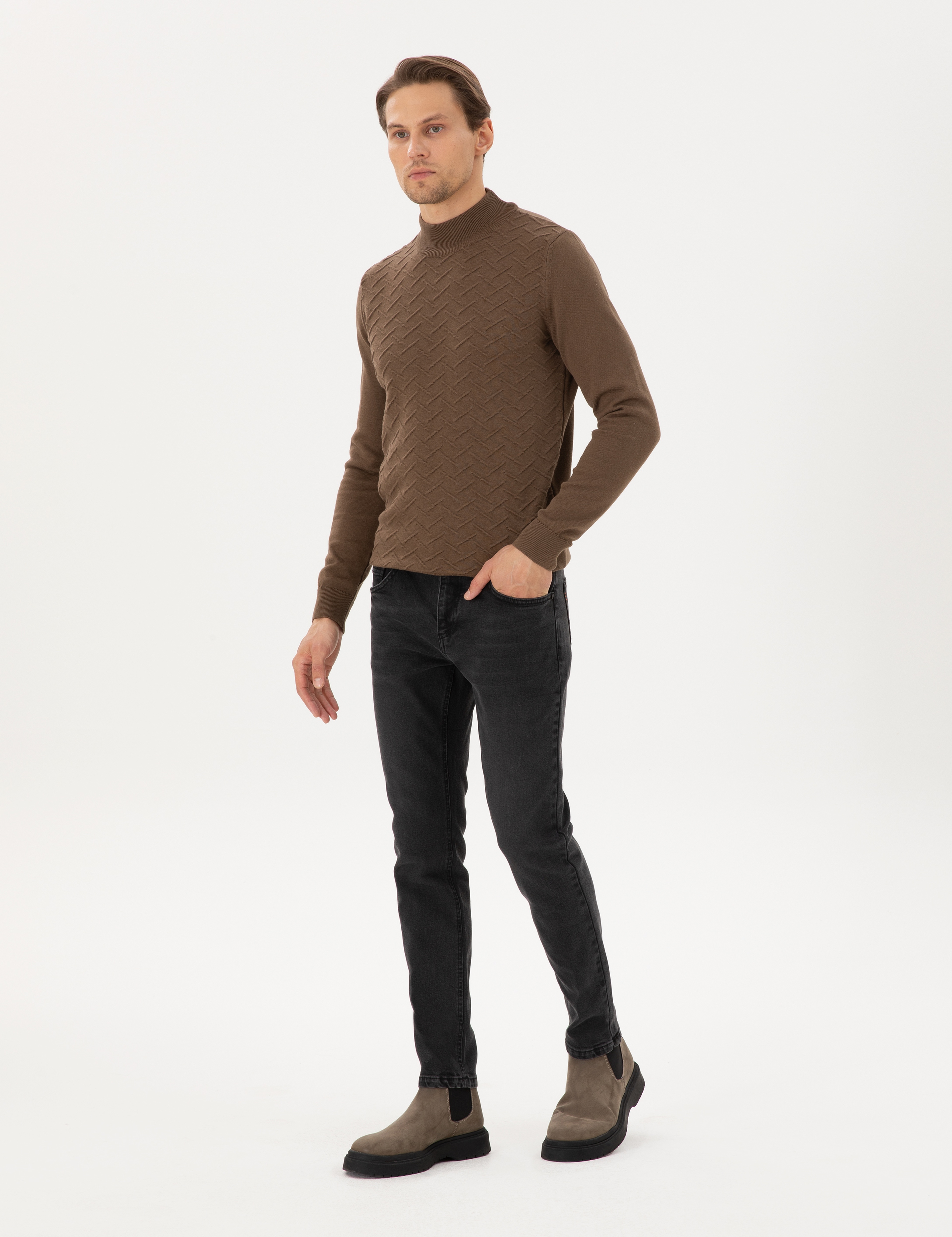 Coconut Slim Fit Yarım Balıkçı Yaka Triko Kazak - Image 4