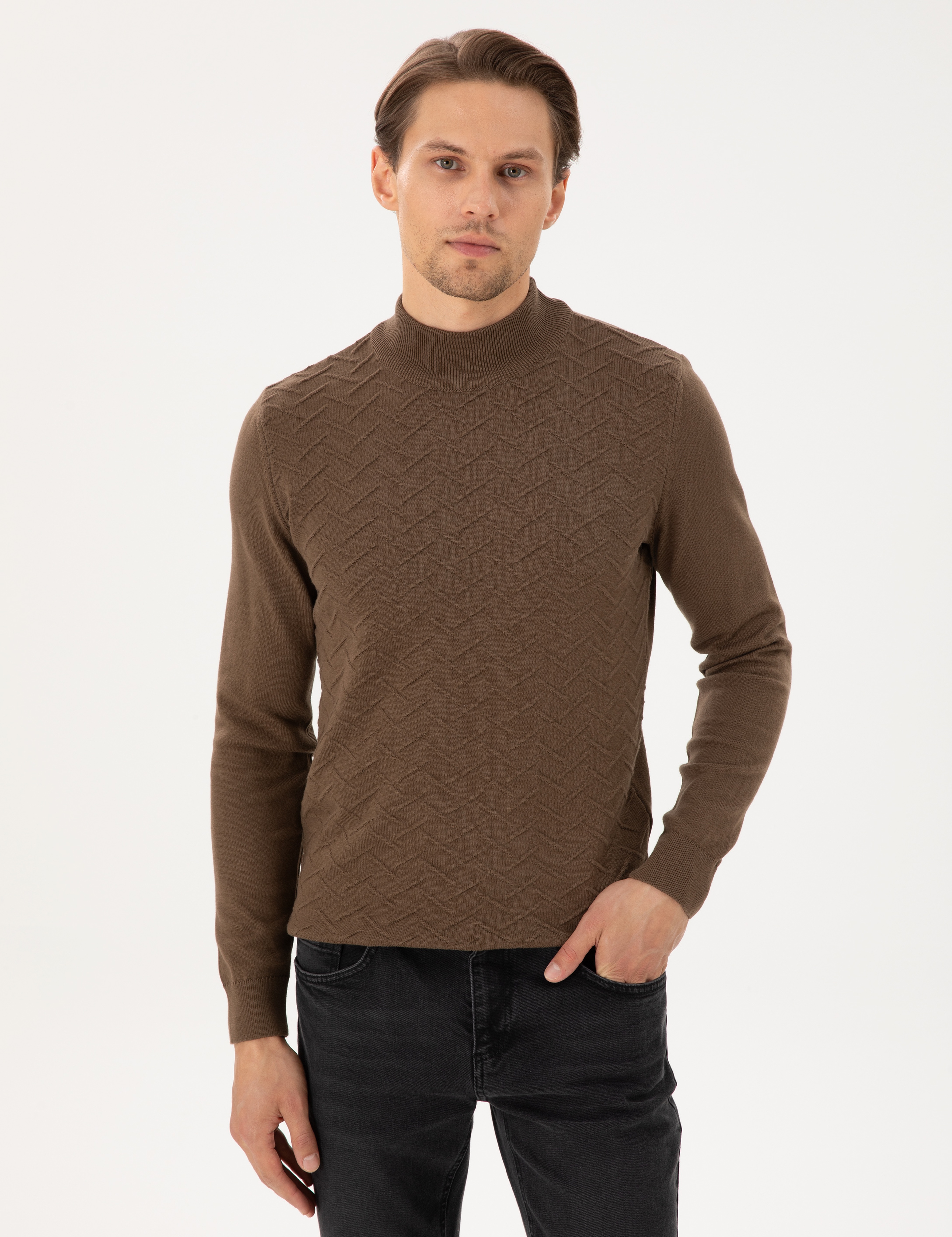 Coconut Slim Fit Yarım Balıkçı Yaka Triko Kazak - Image 3