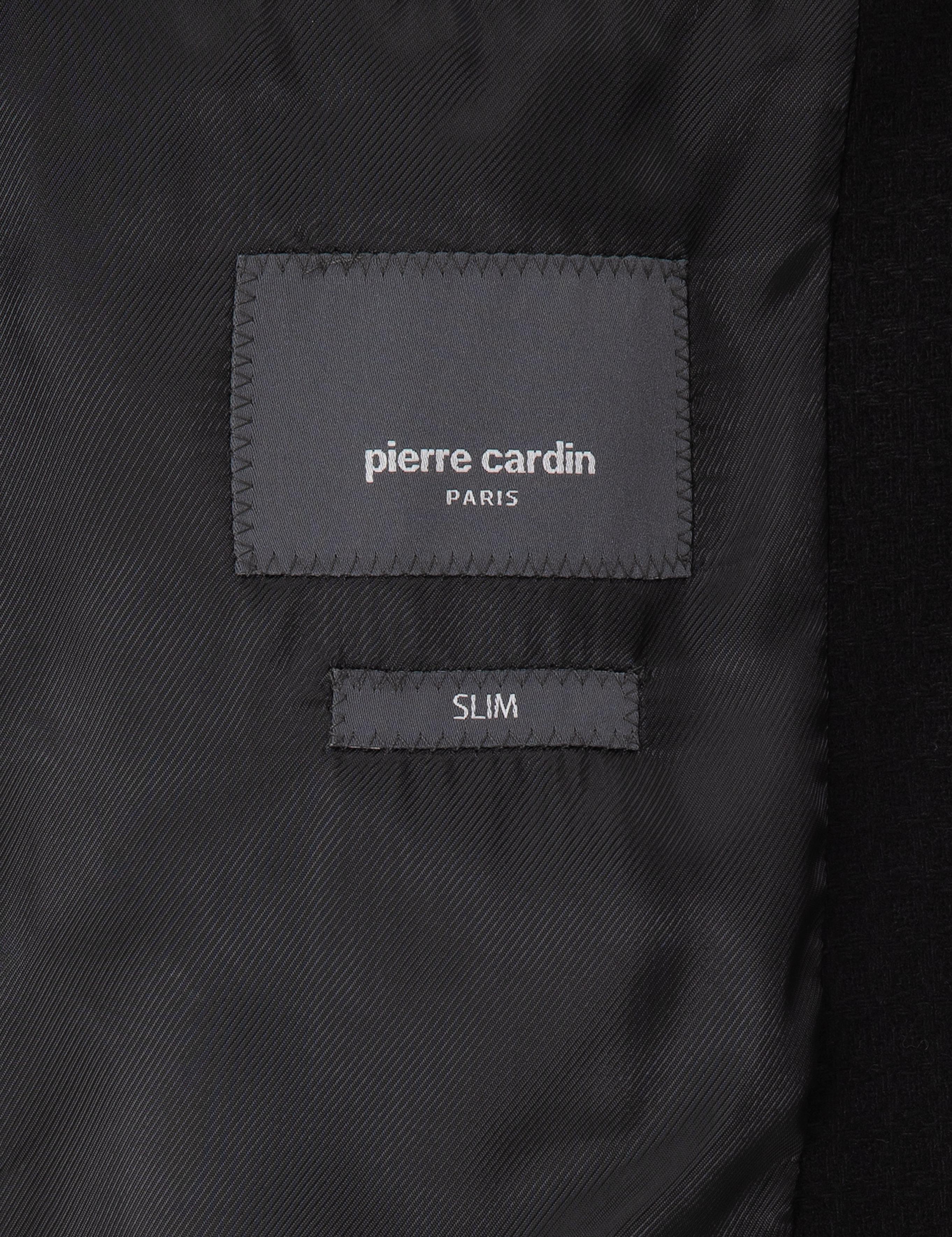 Siyah Yün Karışımlı Slim Fit Ceket