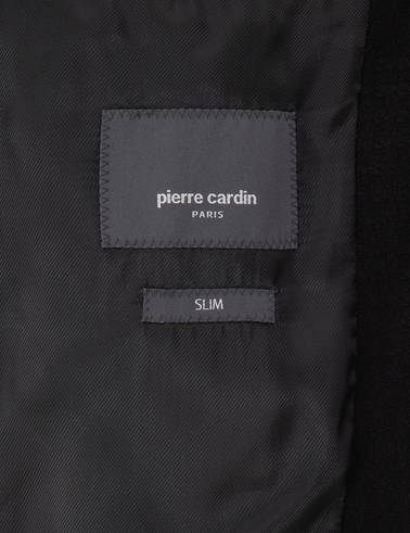 Siyah Yün Karışımlı Slim Fit Ceket