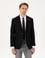 Siyah Yün Karışımlı Slim Fit Ceket