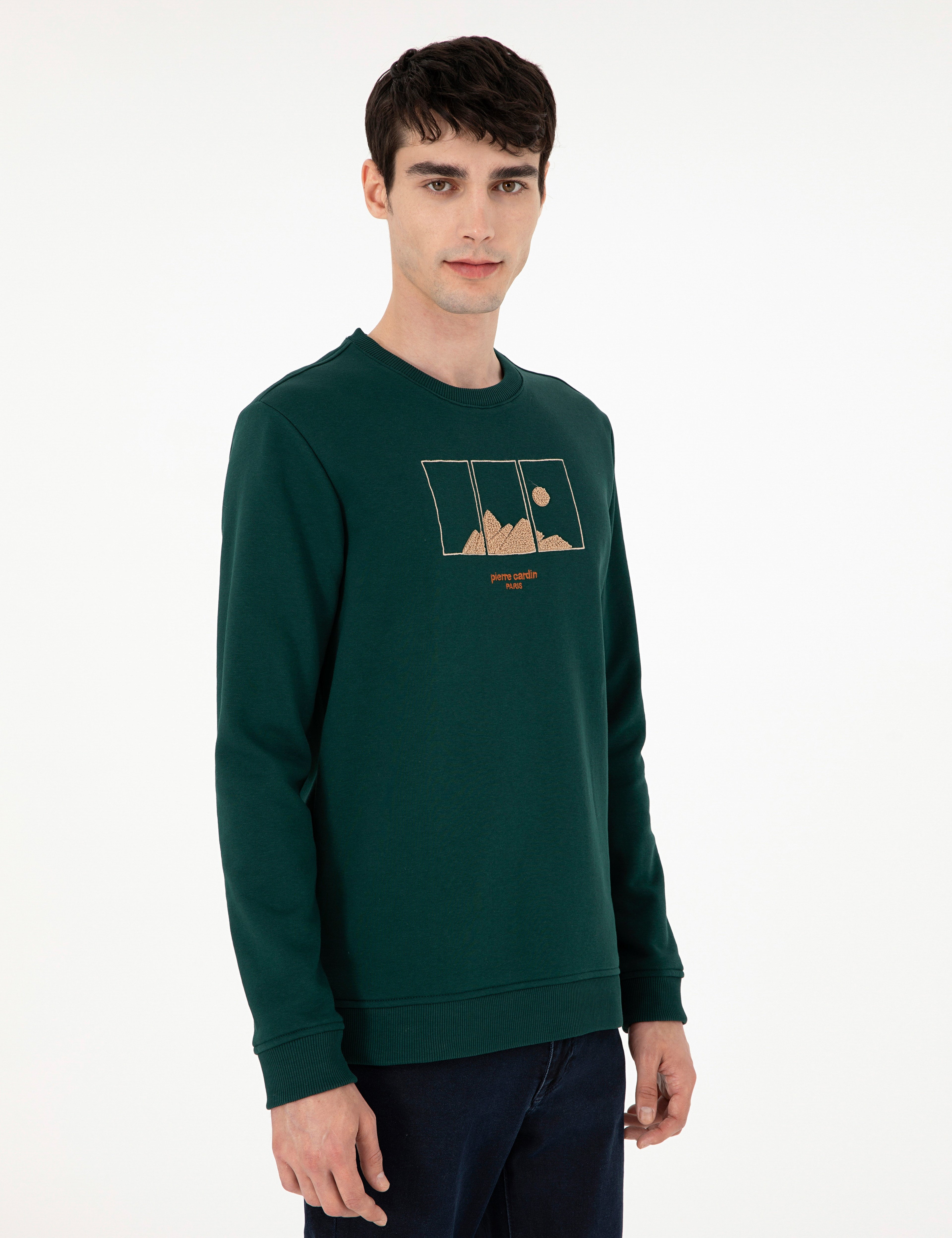 Yeşil Regular Fit Sweatshirt - Image 3