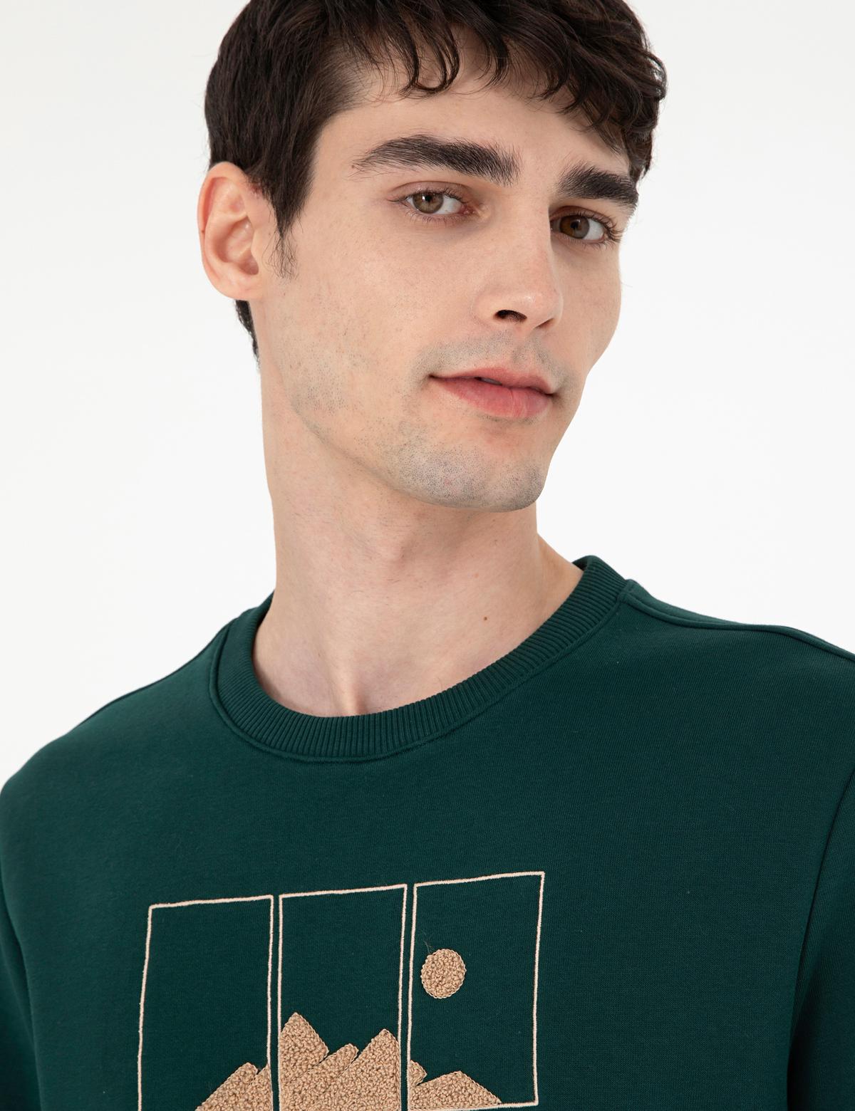 Yeşil Regular Fit Sweatshirt - 50290703044