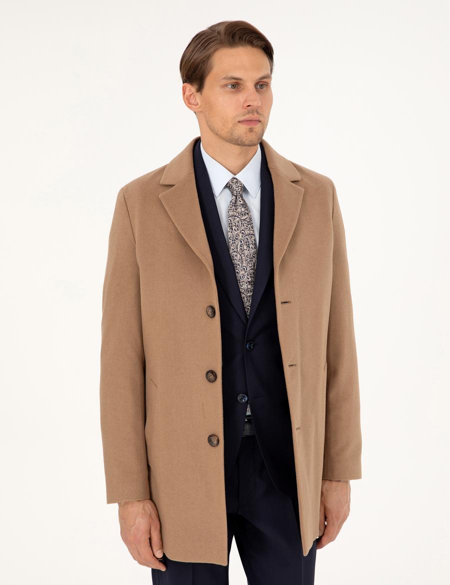 Camel Ex. Slim Fit Kaşe Kaban
