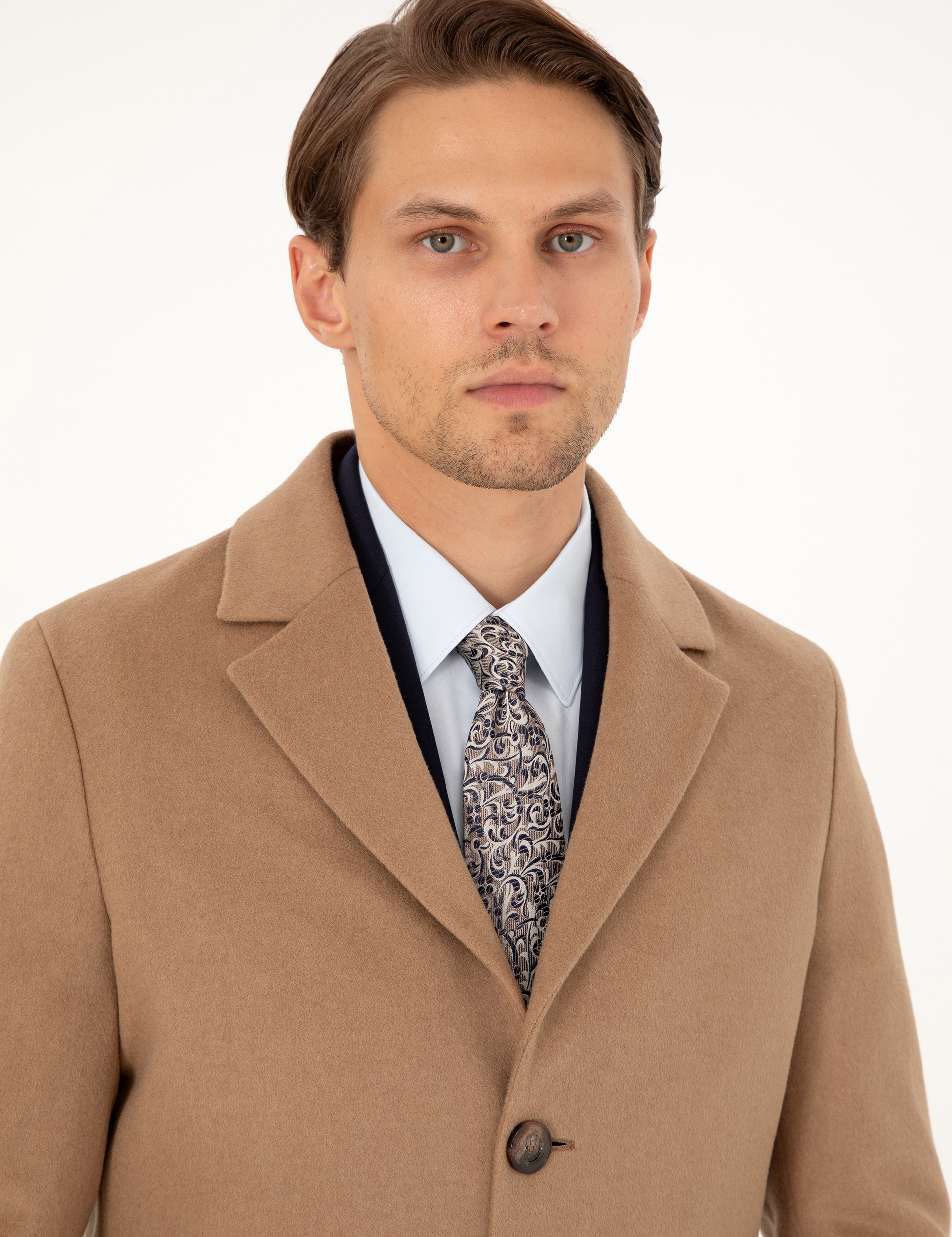 Camel Ex. Slim Fit Kaşe Kaban - Image 2